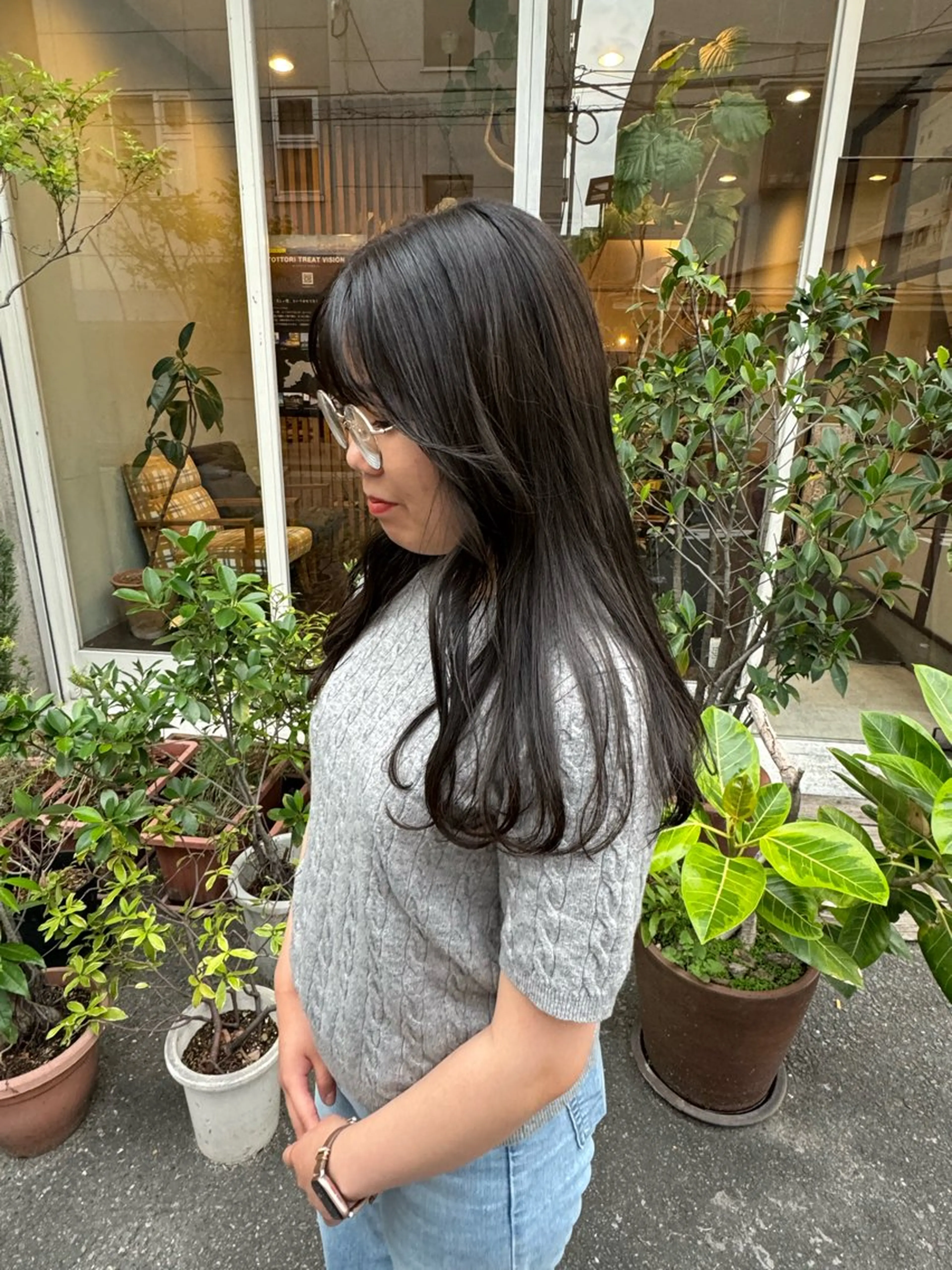 カラー ブラウンカラー オリーブブラウン MOK大阪梅田店 Asahiのヘアスタイル