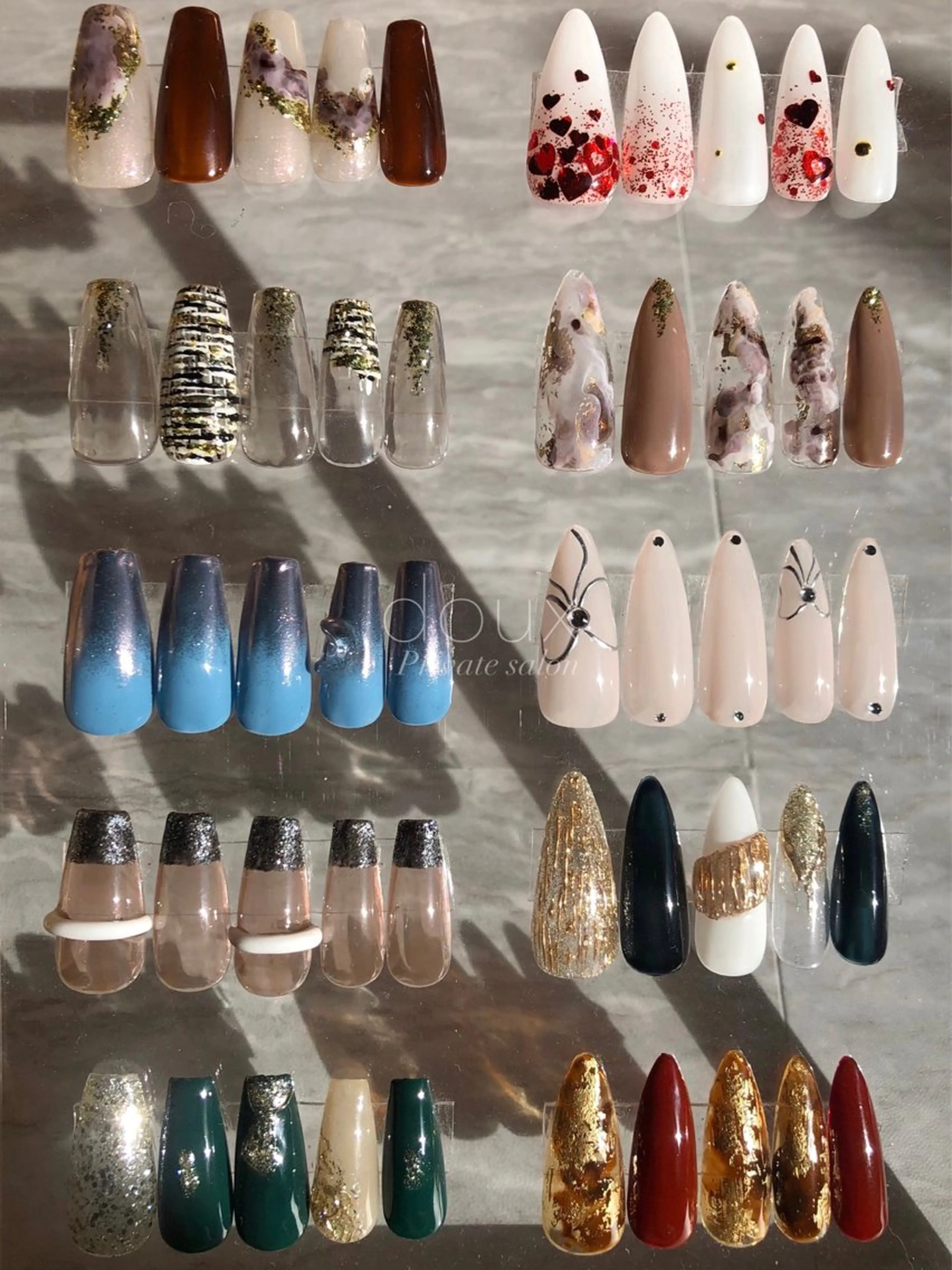 ネイル ハート 韓国ネイル マグネットネイル ニュアンスネイル バレンタイン ハンドネイル doux. nailのネイルデザイン