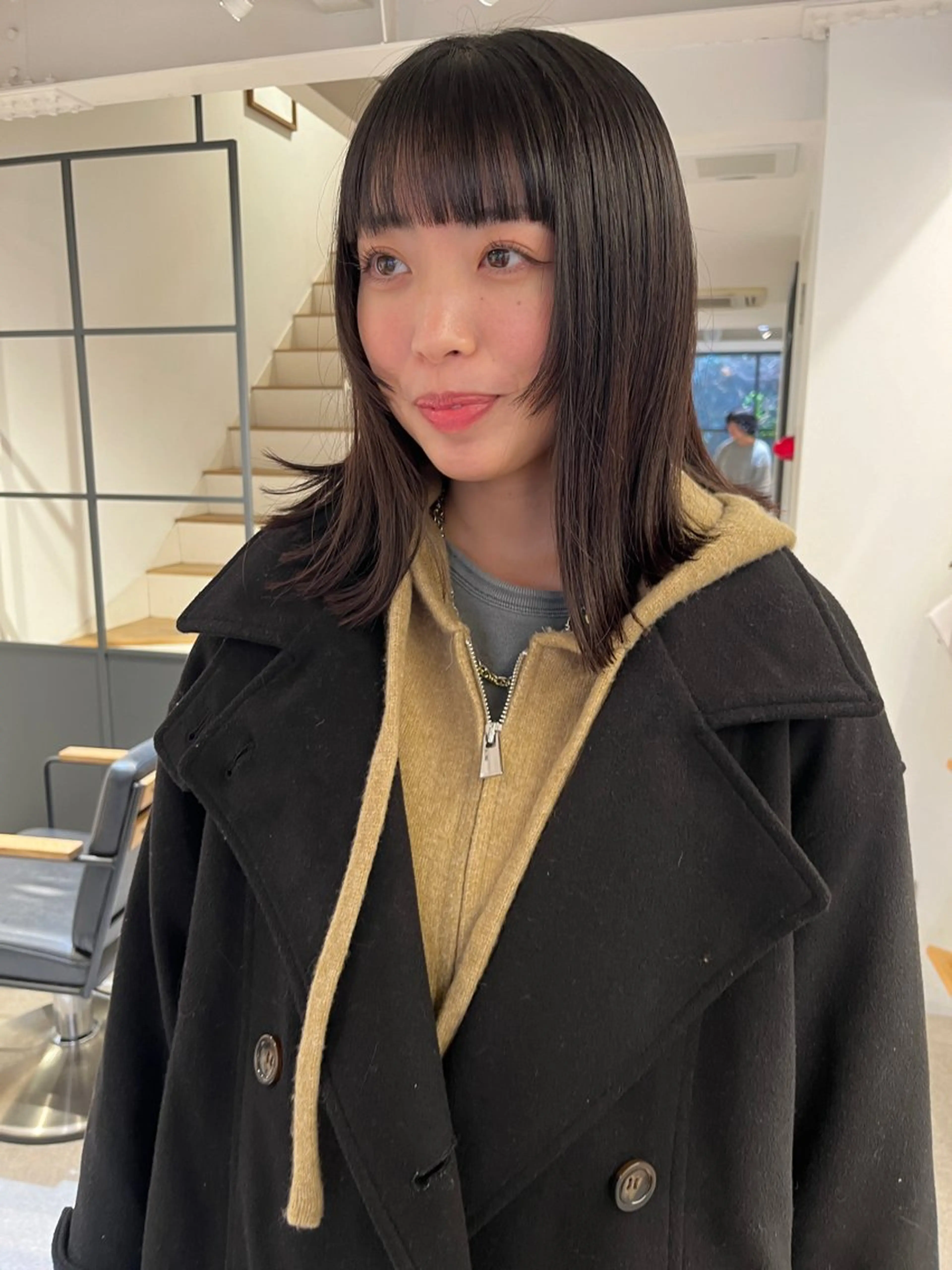 ミディアム 顔周りカット レイヤーカット ノノカ /京都美容室のヘアスタイル