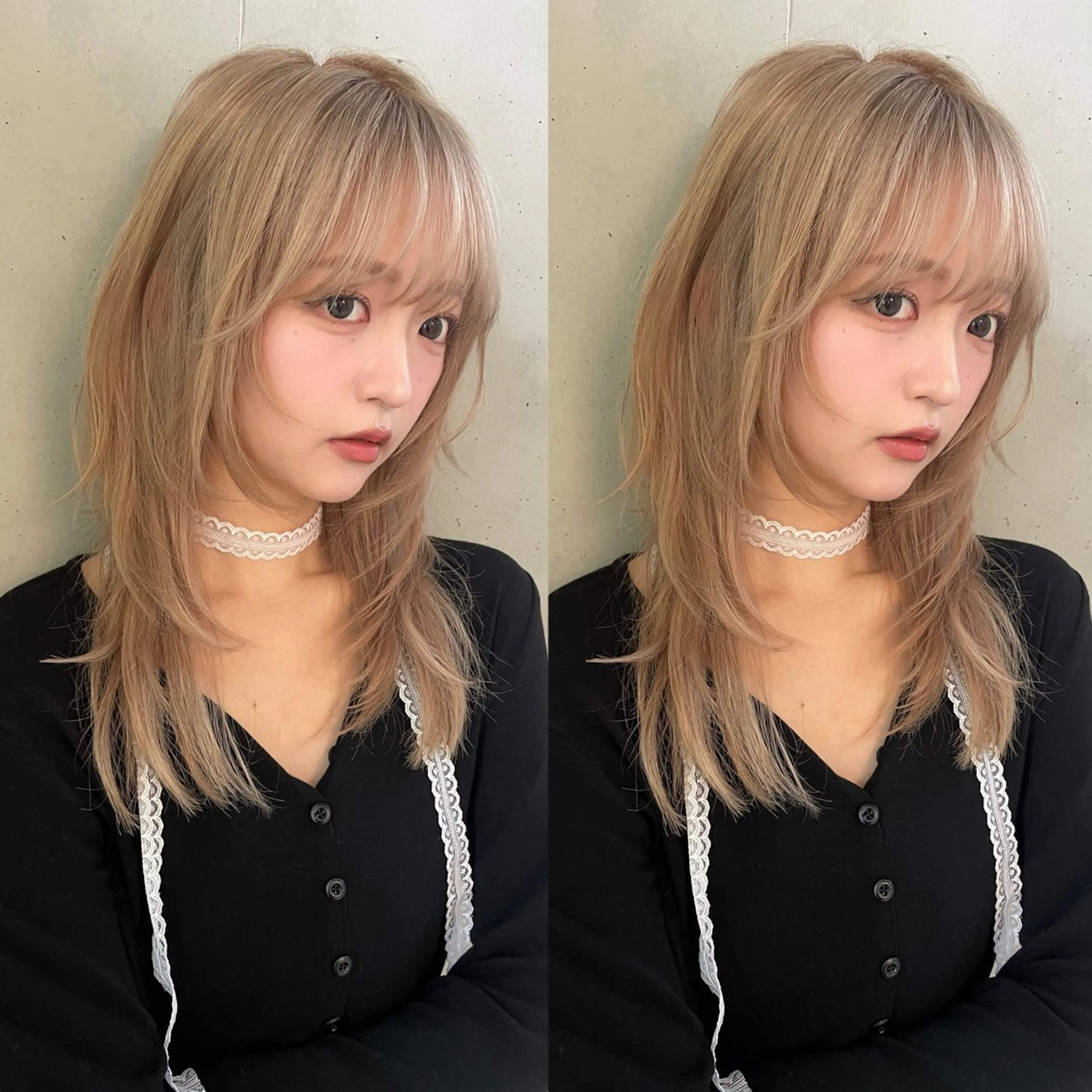 セミロング カラー ハイレイヤー レイヤーカット 表参道/レイヤー/暖 色/Ｗカラー/小春のヘアスタイル