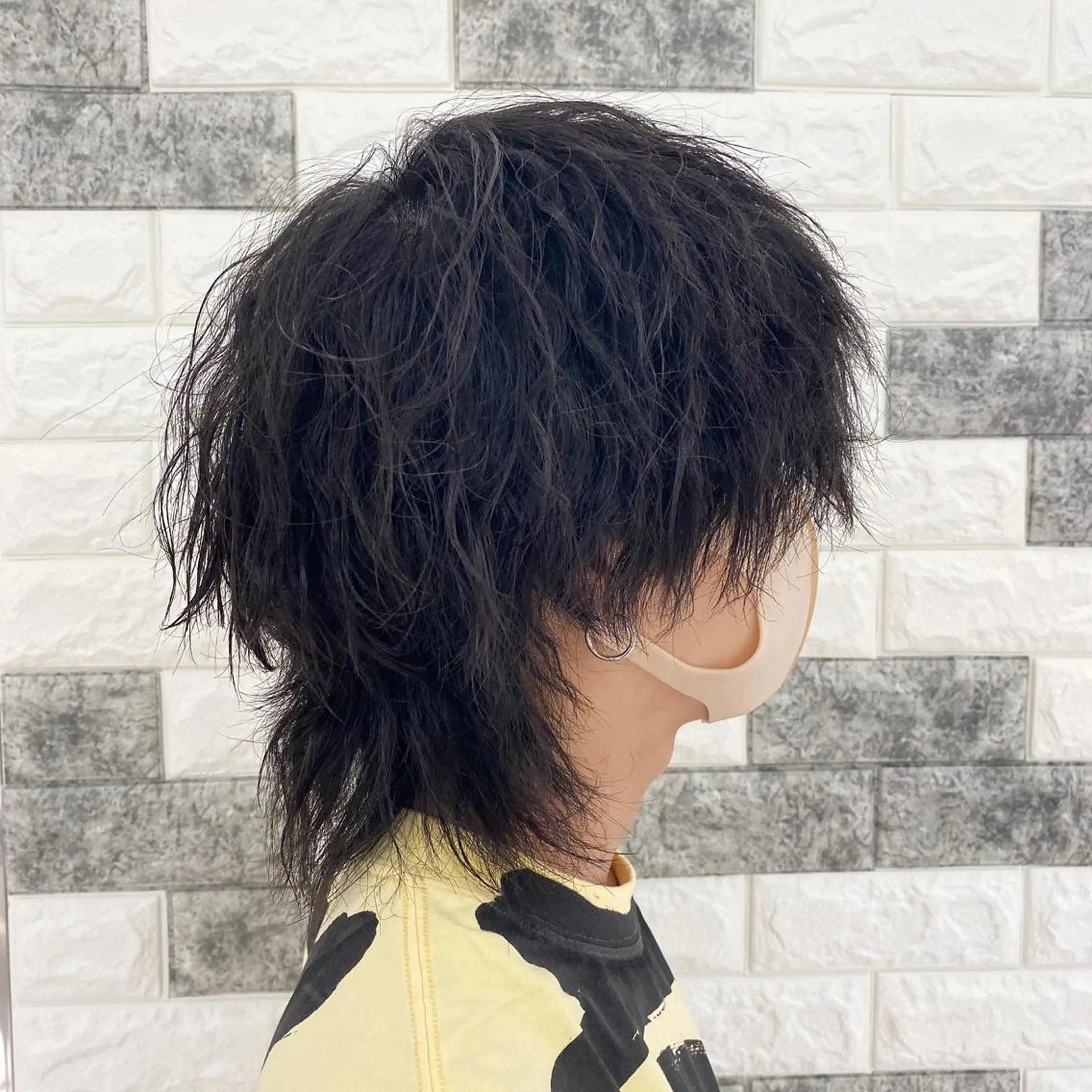 カラー パーマ ウルフカット 韓国ヘア レイヤーカットのヘアスタイル