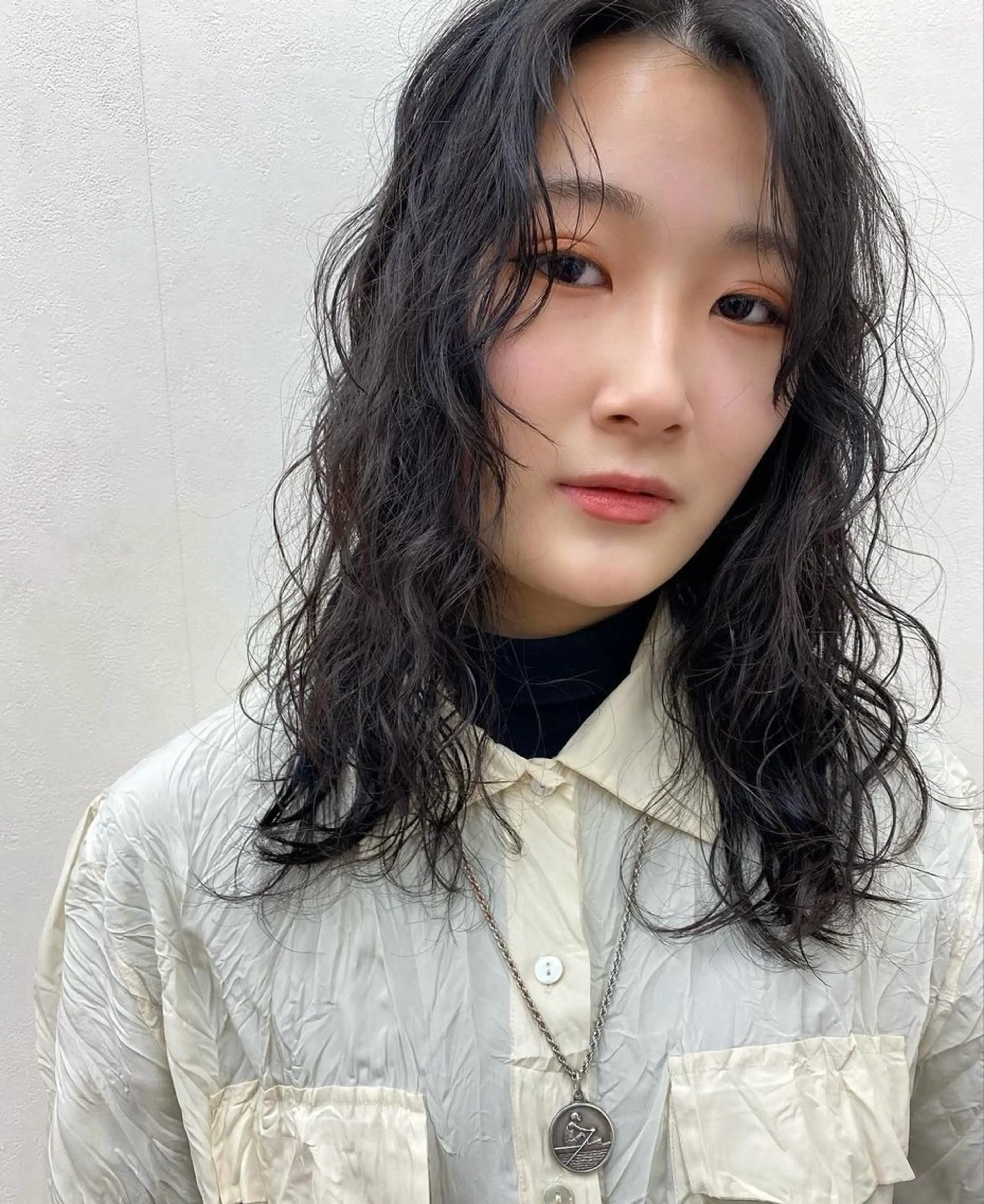 セミロング パーマ セミロングパーマ ナカジマ ナナのヘアスタイル