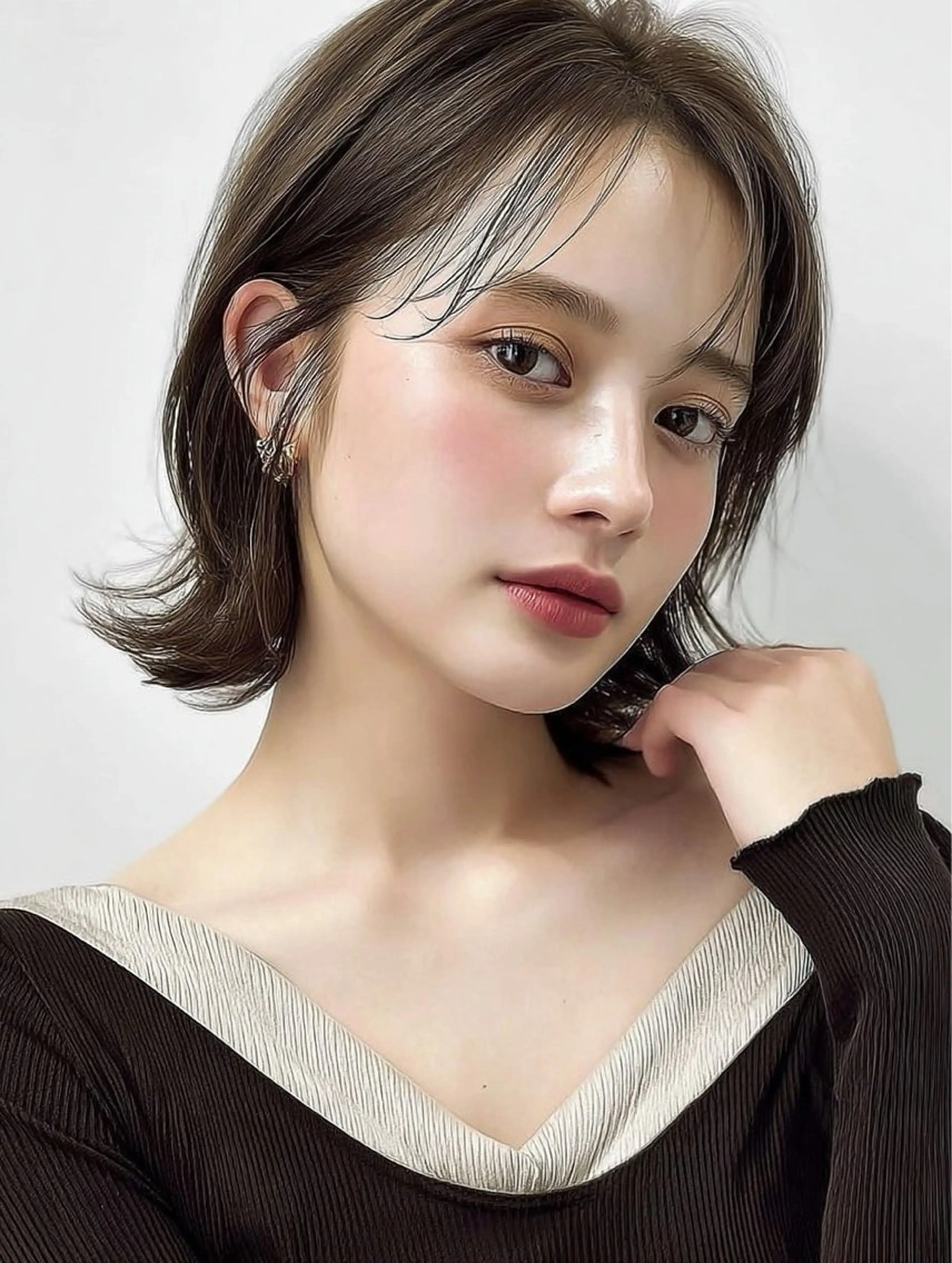 ミディアム カラー 髪質改善 林 朱里のヘアスタイル