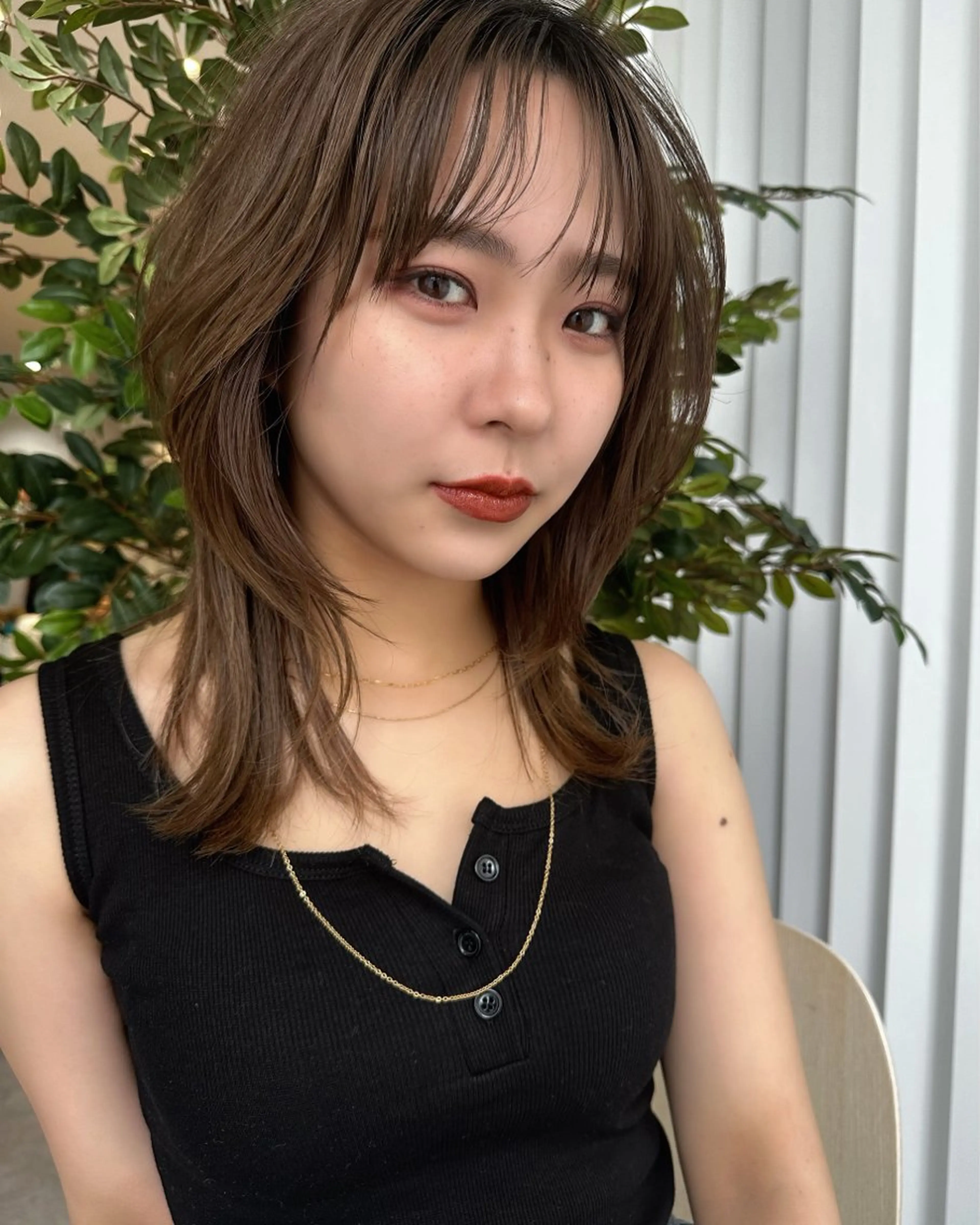 ミディアム カラー レイヤーカット her  by RIN hair所属・再現性×メンズヘア/ 表参道/MOMONEのヘアスタイル