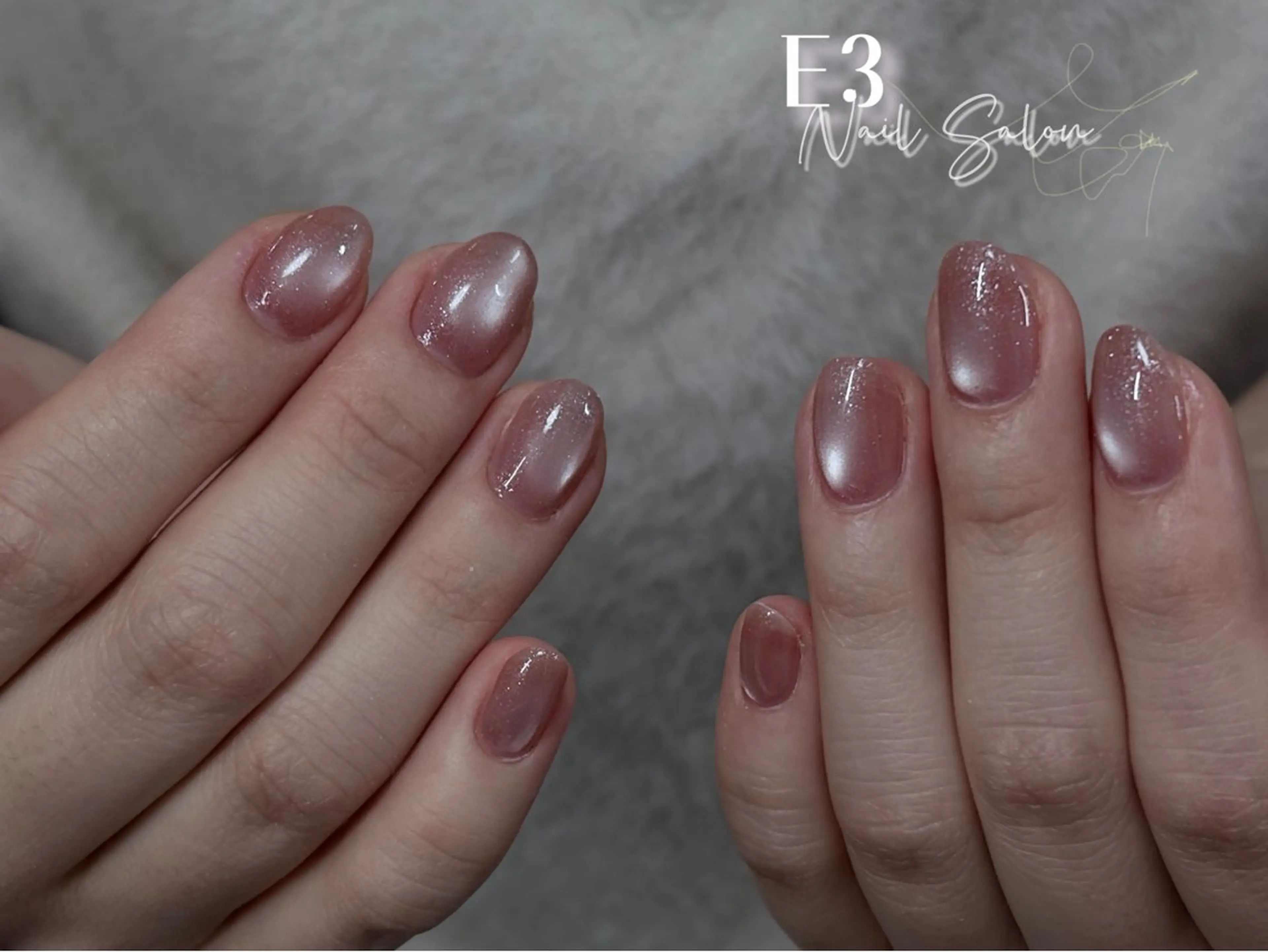 ネイル 桜ネイル フレンチネイル ジェルネイル ガラスフレンチ グラデーション ハンドネイル E3 Nail Salonのネイルデザイン