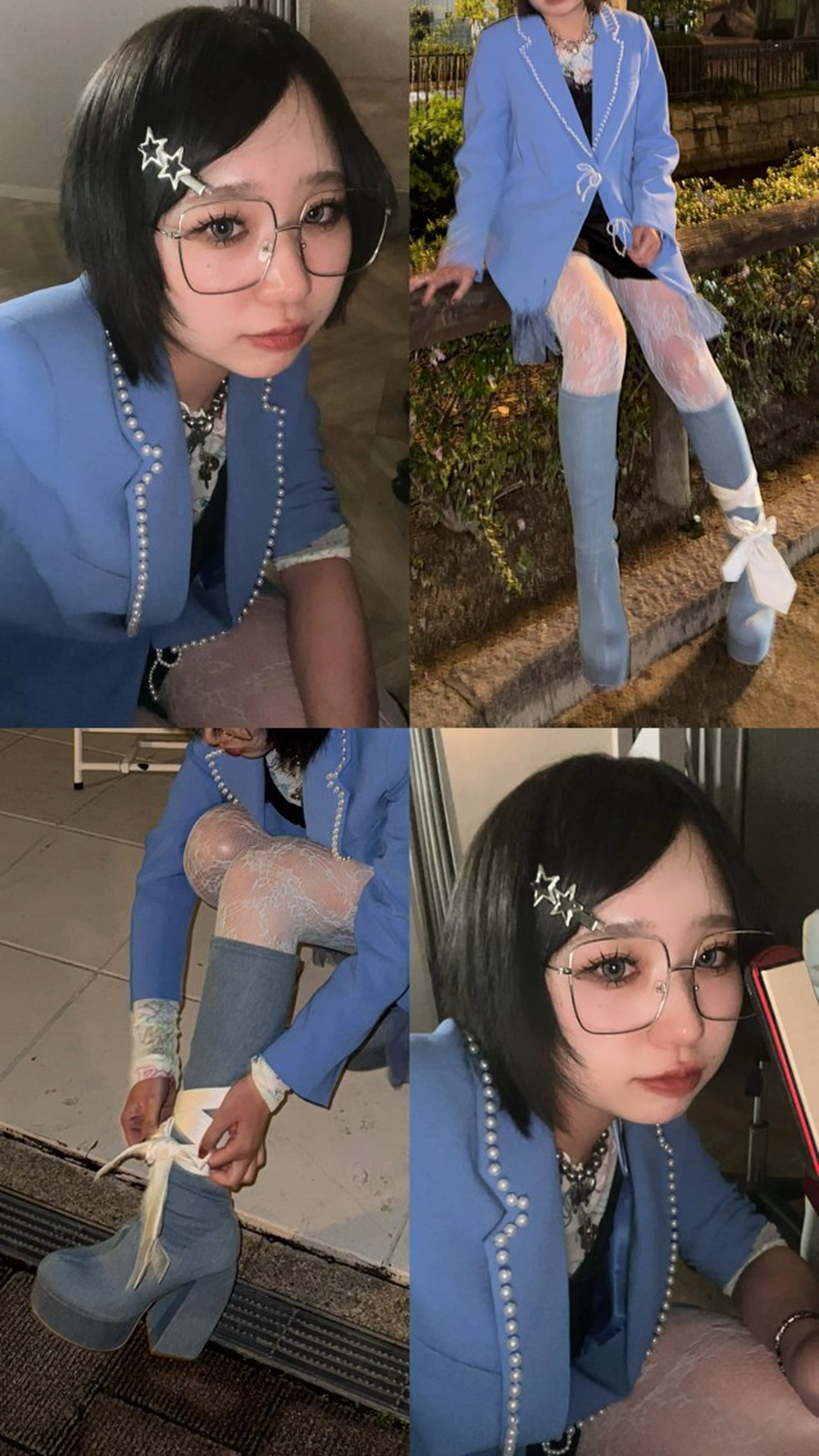 ショート カラー カット ヘアカラー 岡山ハイトーン・ ルーツカラー/こもものヘアスタイル