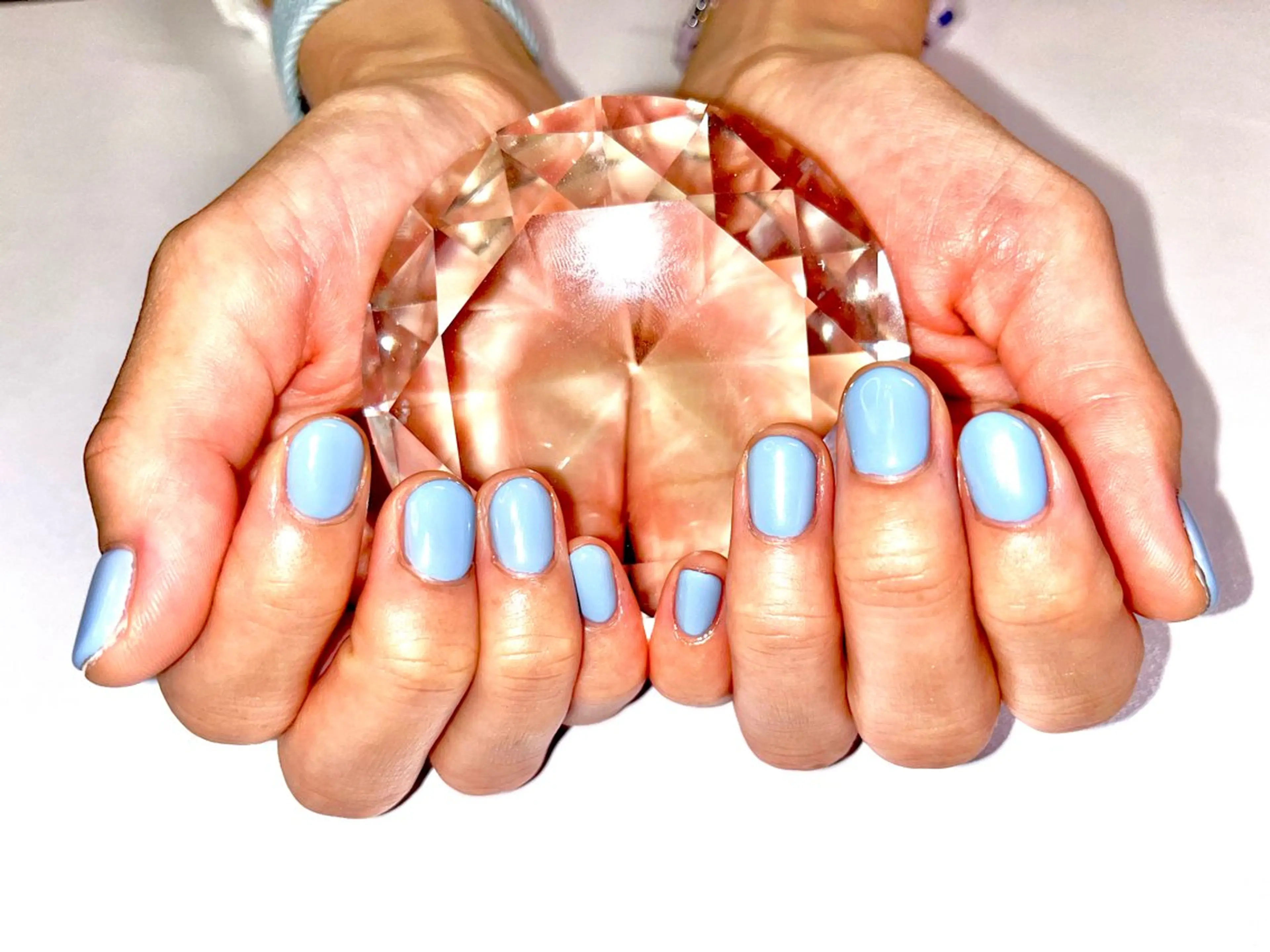 ネイル ブルー オフィスネイル ワンカラーネイル シンプルネイル ワンホンネイル ハンドネイル プライベートサロン N's Nailのネイルデザイン