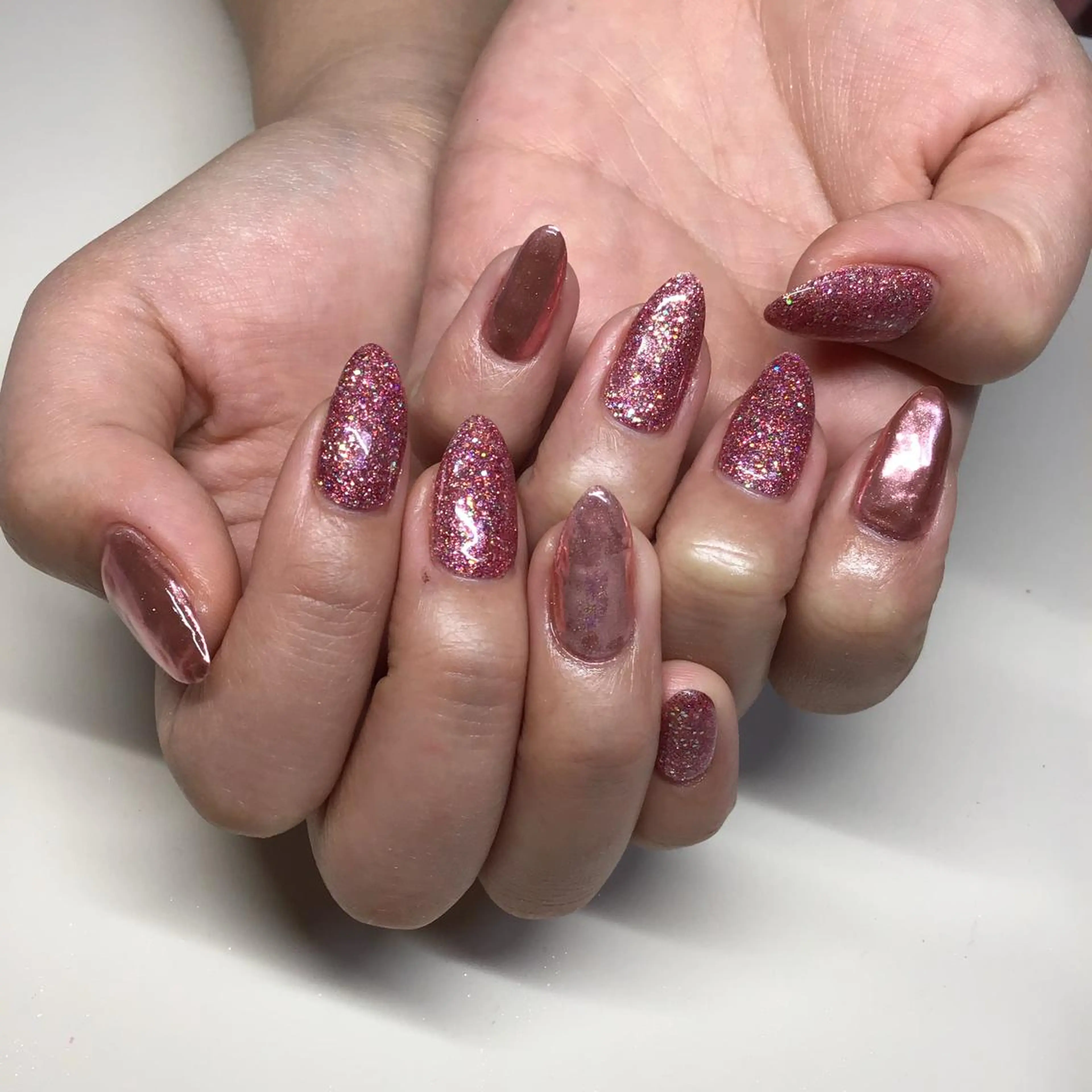 ネイル 韓国ネイル ラメ(グリッター) 福田 加奈のネイルデザイン