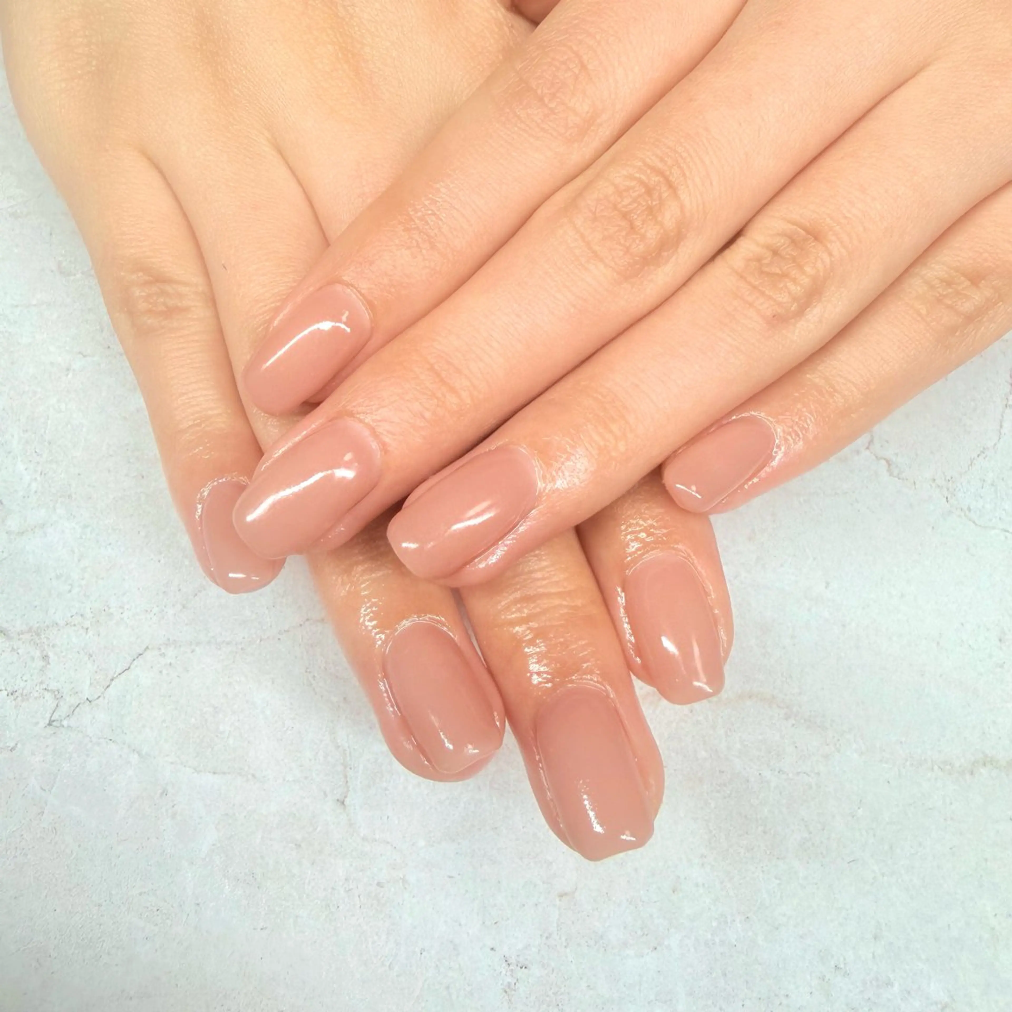 ネイル ワンカラーネイル ピンク 春ネイル ハンドネイル flan ゆいのネイルデザイン