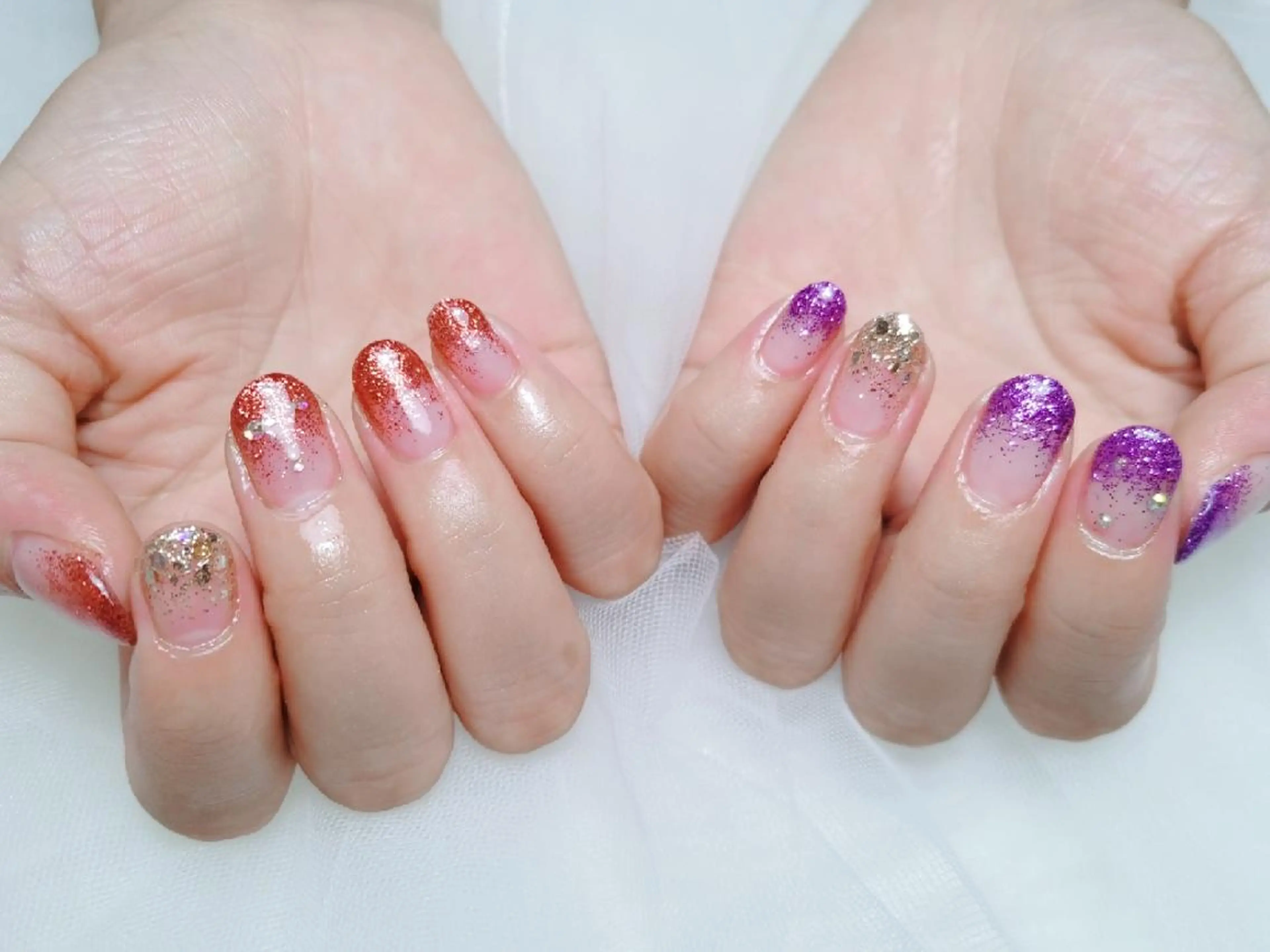 ネイル ラメ(グリッター) ストーンネイル ハンドネイル 門戸厄神プライベートサロンulunail所属・ulunail mikaのネイルデザイン