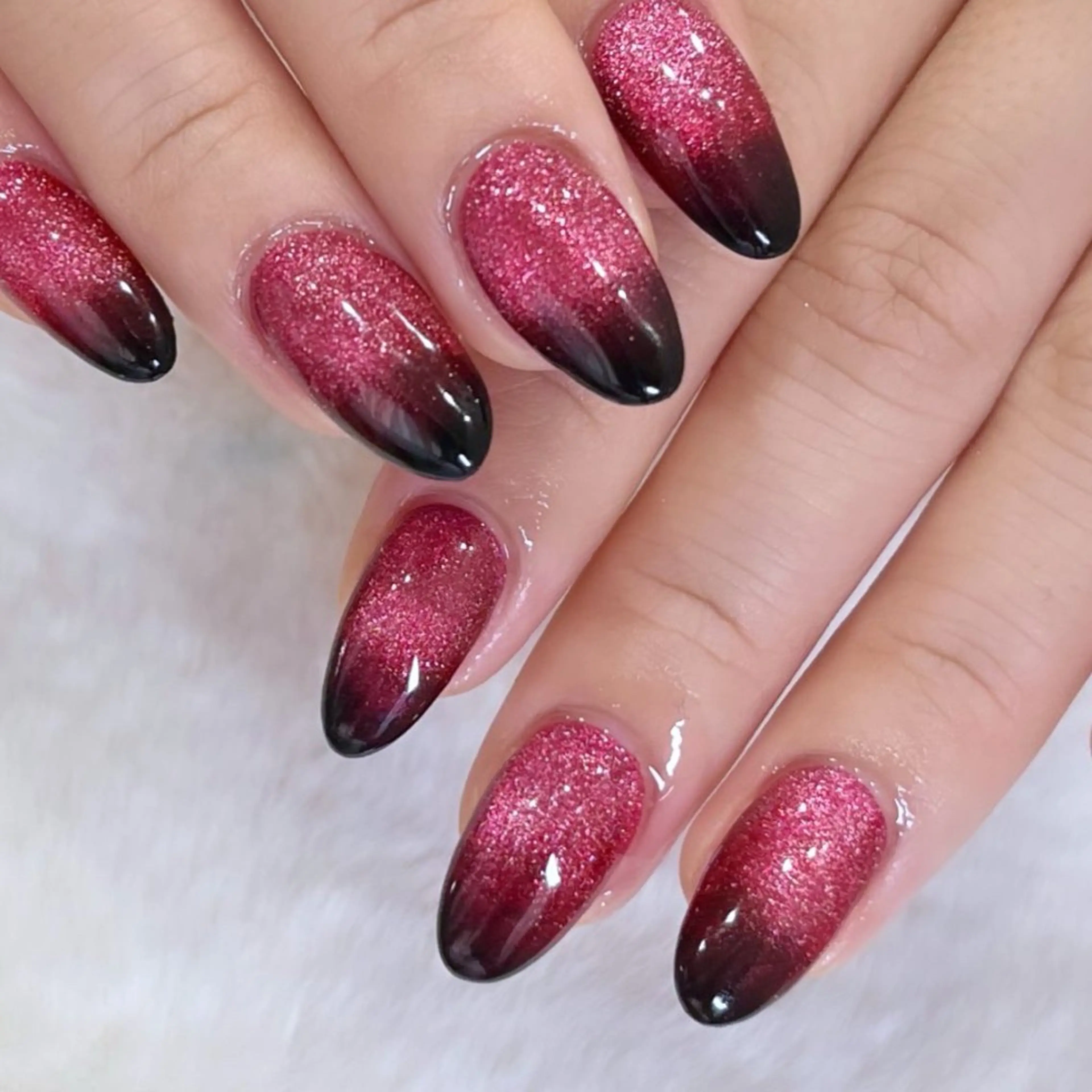 ネイル アートネイル 長さ出し ラメ(グリッター) マグネットネイル スカルプネイル ハンドネイル METORO NAILのネイルデザイン