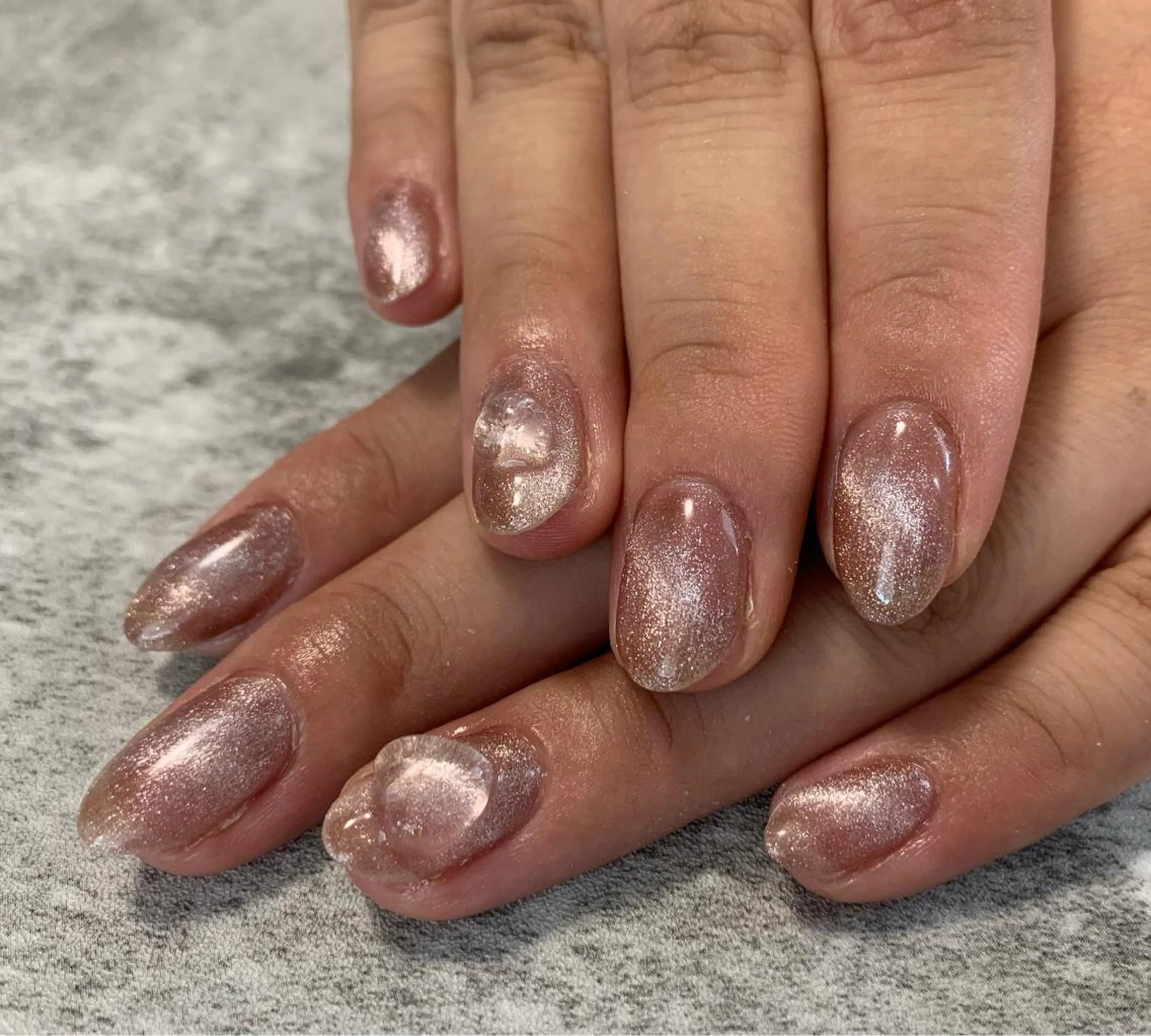 ネイル クリアネイル ハート マグネットネイル ハンドネイル NailSalon Millのネイルデザイン