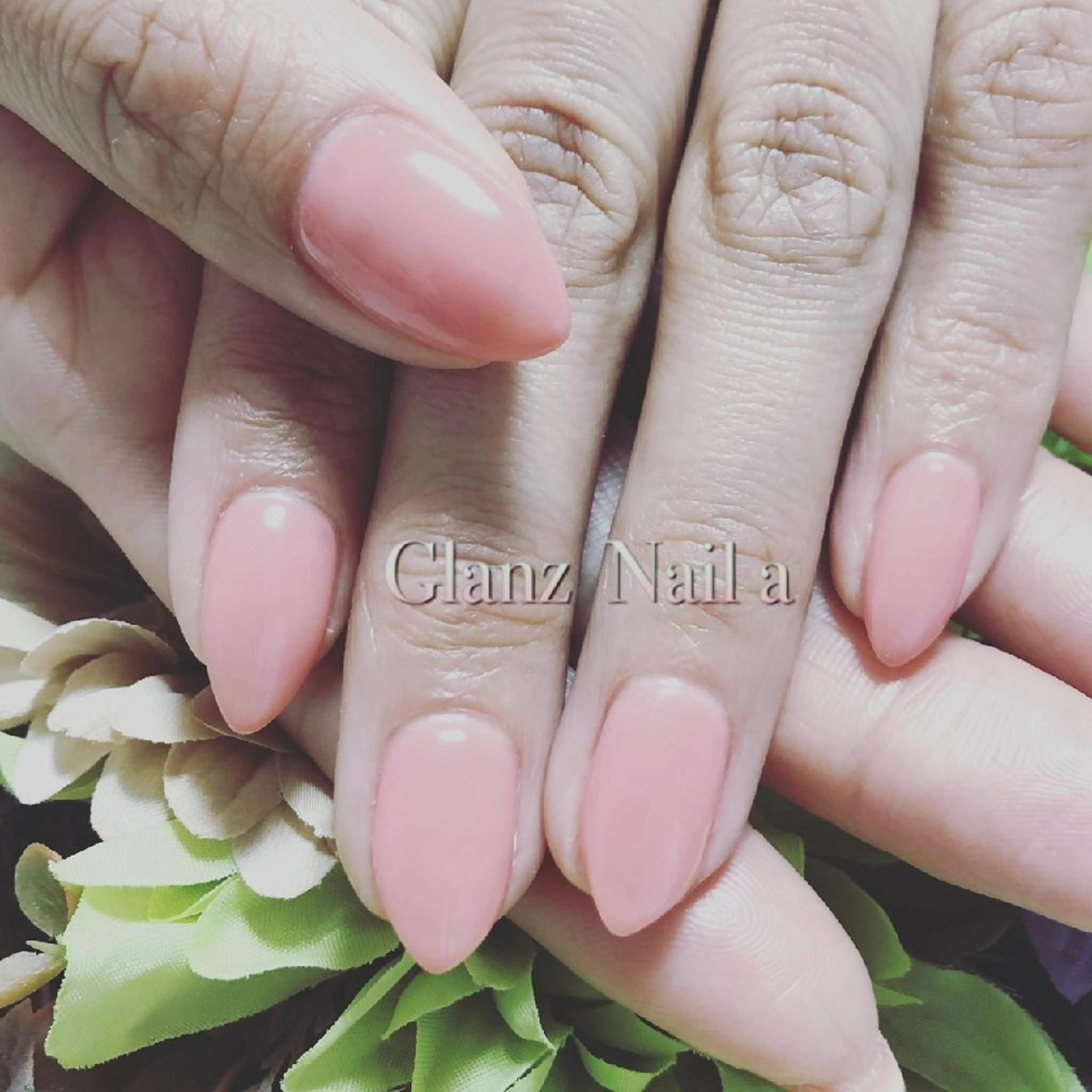 ネイル ワンカラーネイル ピンク シンプルネイル Glanz  Nail aのネイルデザイン