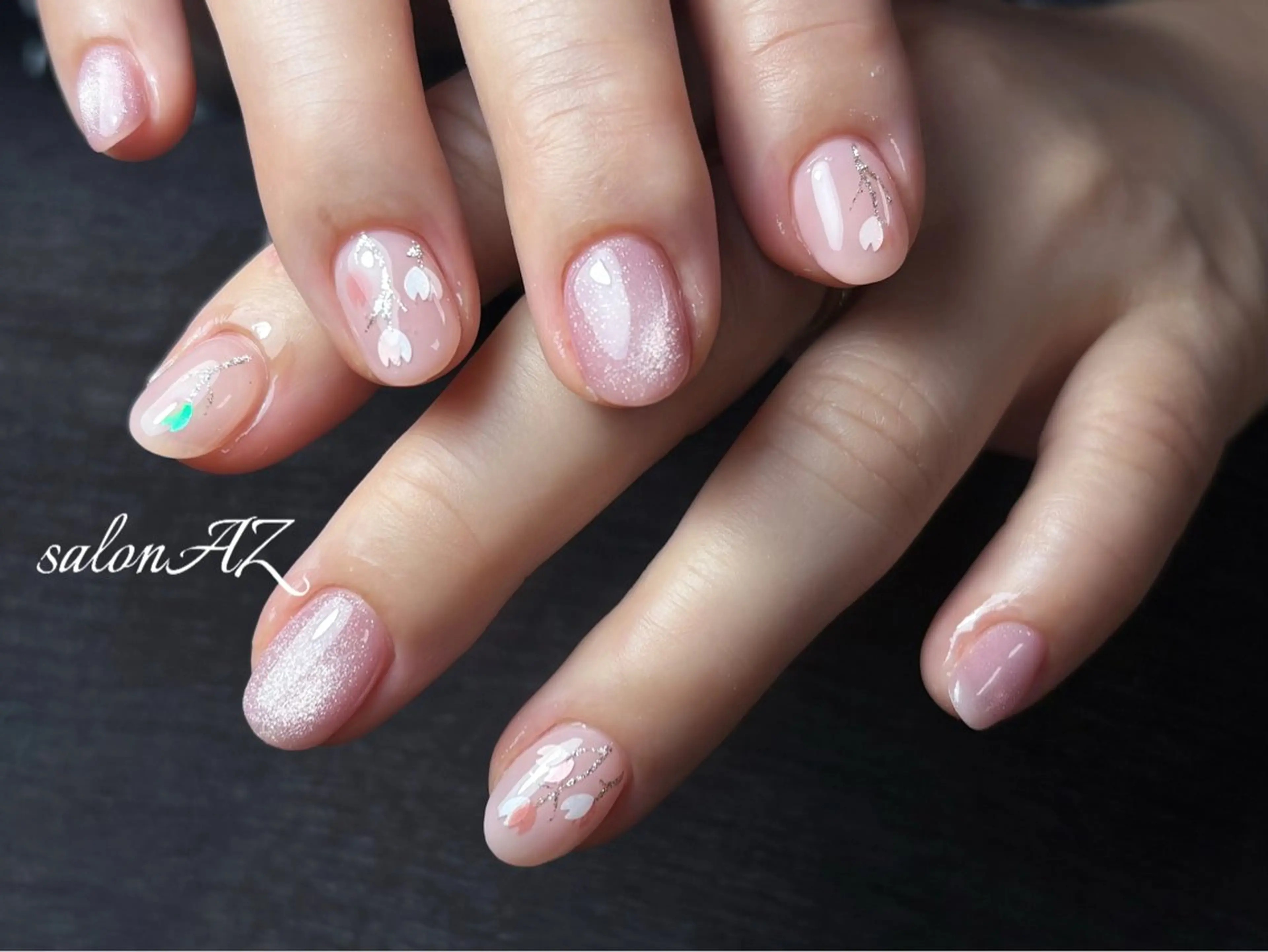 ネイル アートネイル フットネイル フレンチネイル マグネットネイル 持ち込み ハンドネイル salon AZのネイルデザイン