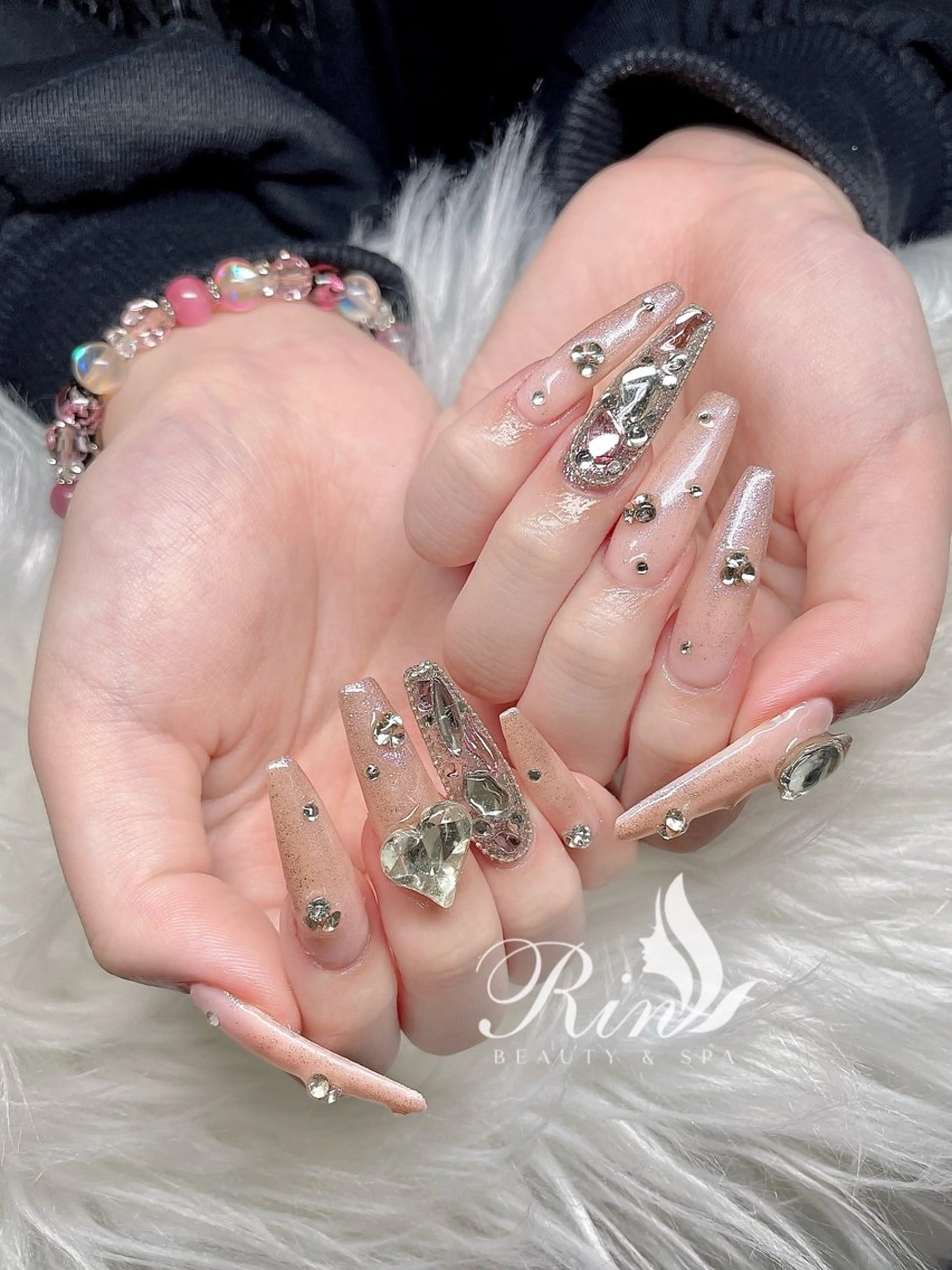 ネイル アートネイル フレンチネイル ジェルネイル 韓国ネイル ミラーネイル Rin Nail 新大久保店のネイルデザイン