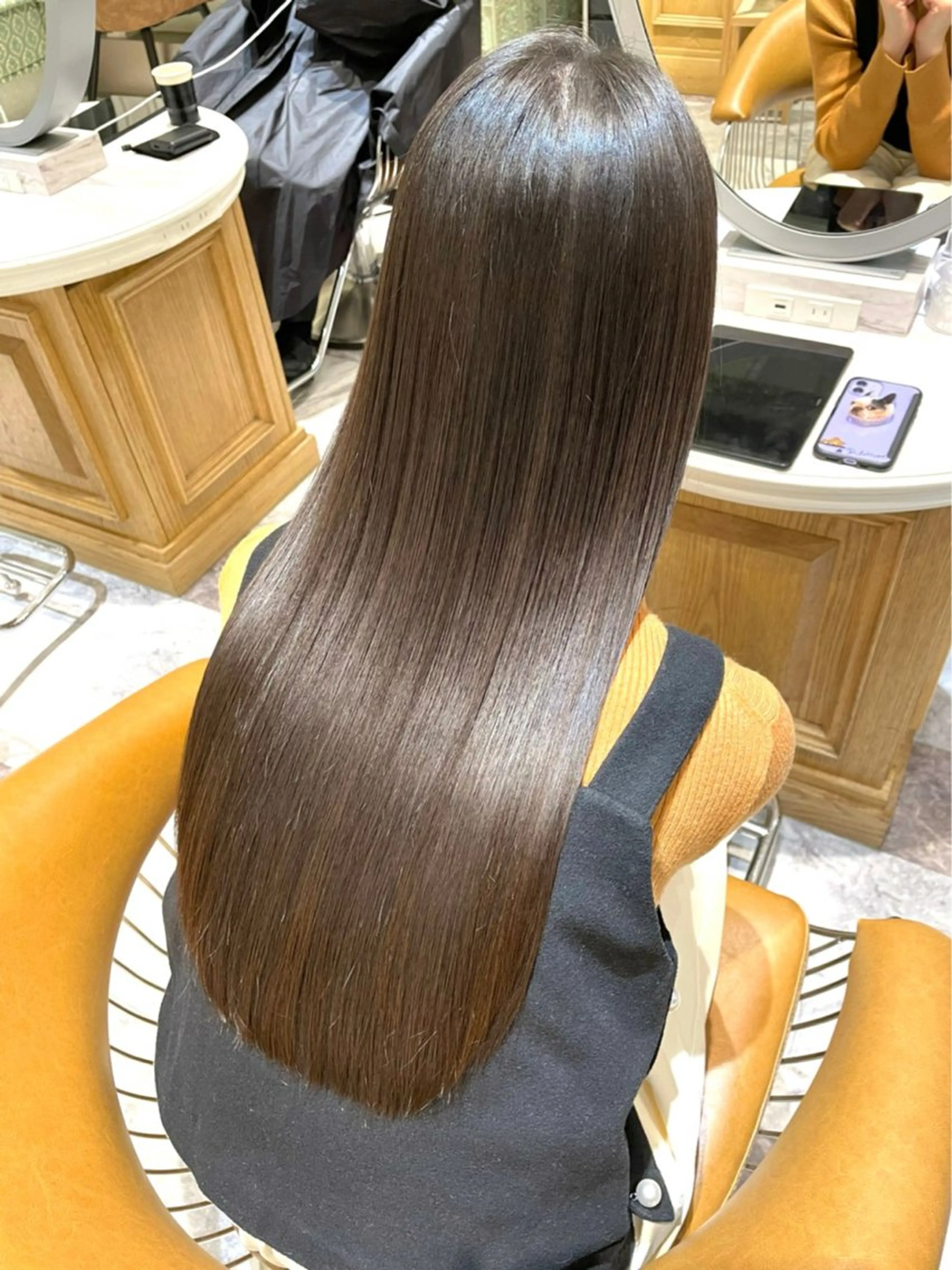 セミロング カラー カット ヘアカラー 縮毛矯正 木屋元一/透明感 /レイヤー/顔まわりのヘアスタイル