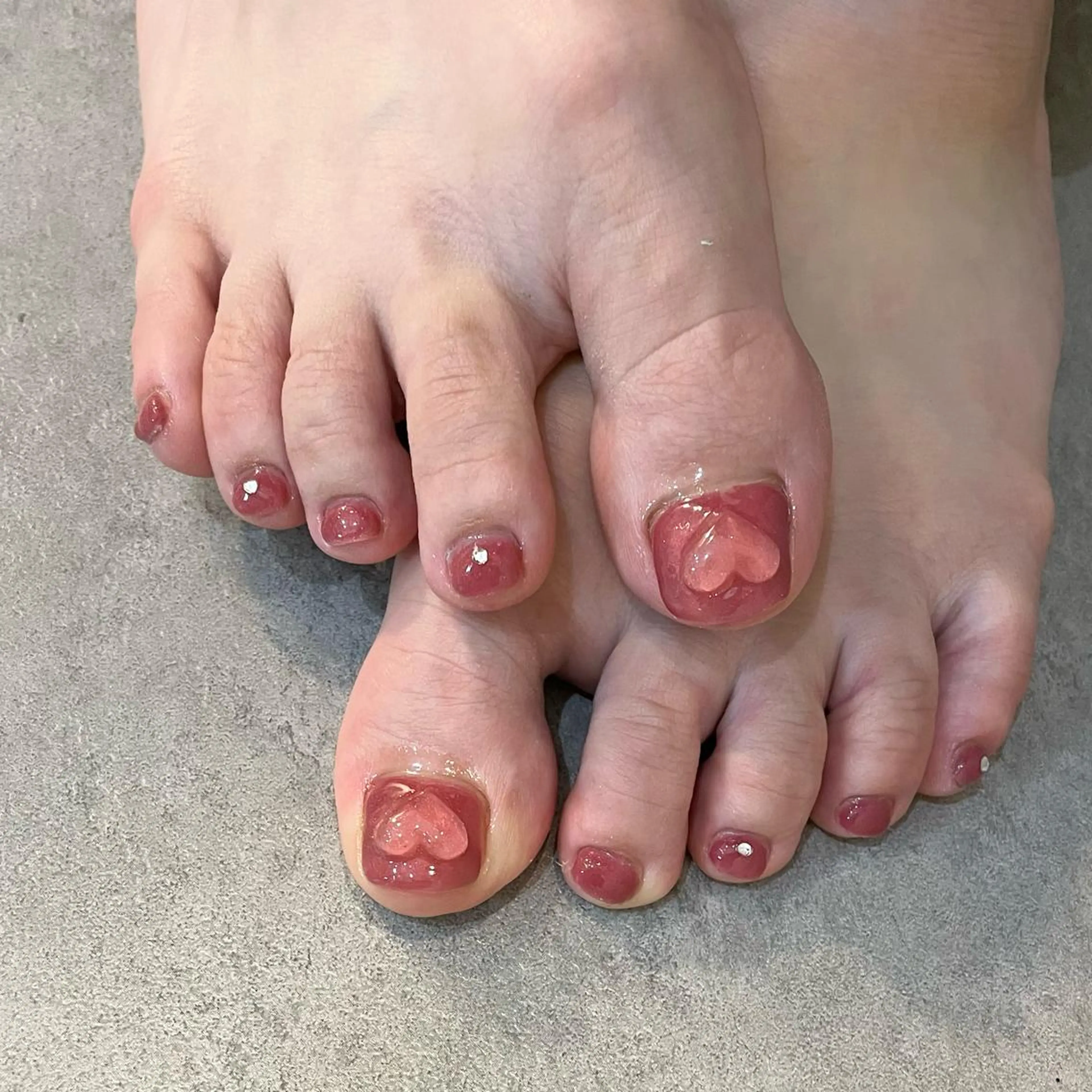 ネイル ハート ぷっくりネイル Nail Salon Gummi.のネイルデザイン