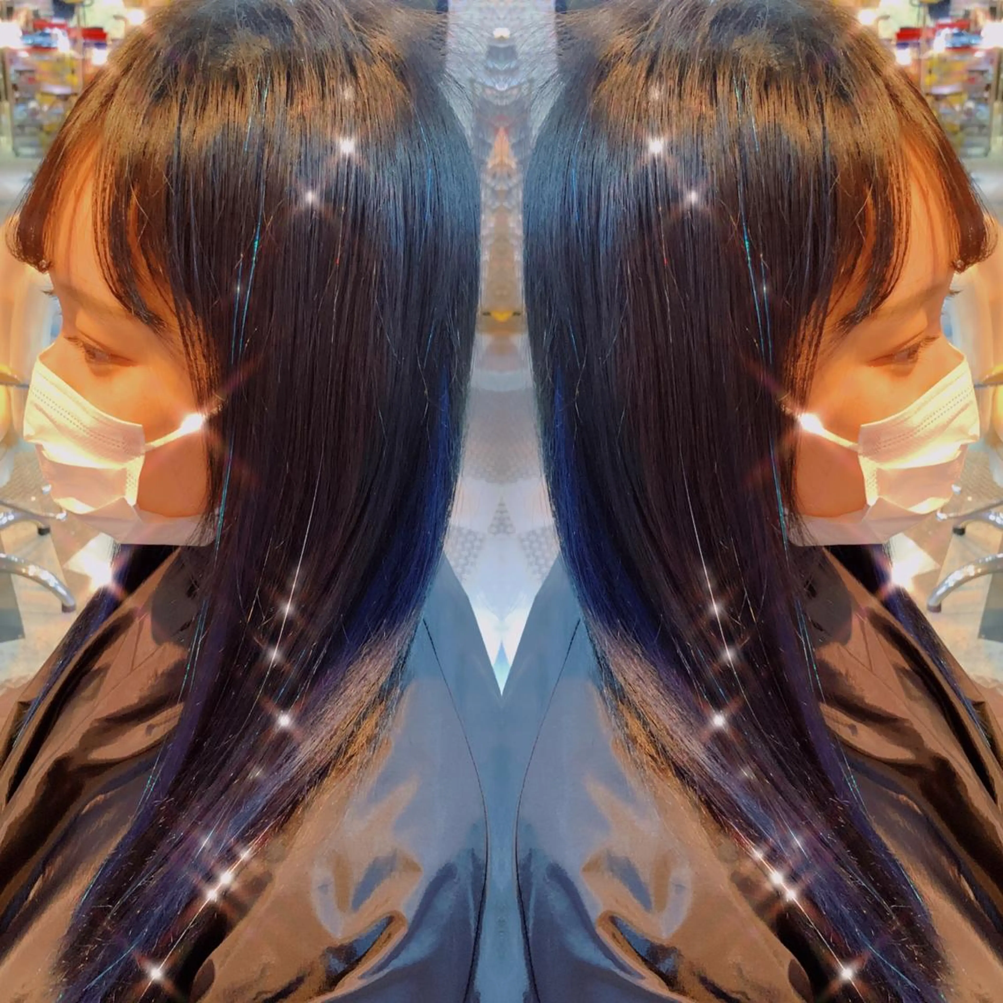 ロング カラー ヘアアレンジ マツエク・マツパ シルバー 韓国風マツエク 韓国風ヘア haco+所属・🌈派手髪エクステ ブレイズ🌈ひろとのヘアスタイル