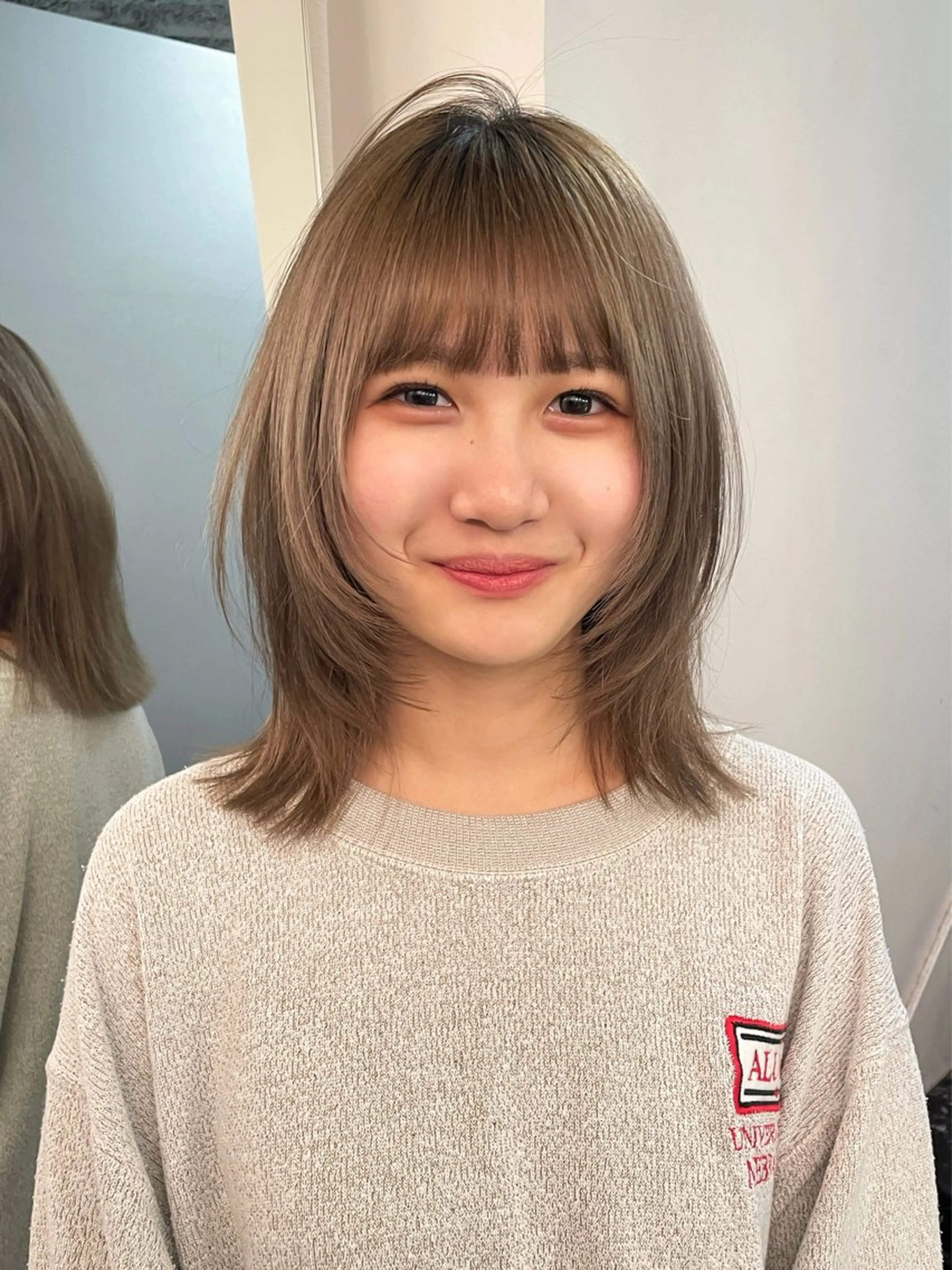 ミディアム 伸ばしかけ レイヤーカット ハッシュカット/ 韓国ヘア☽⋰mahoのヘアスタイル