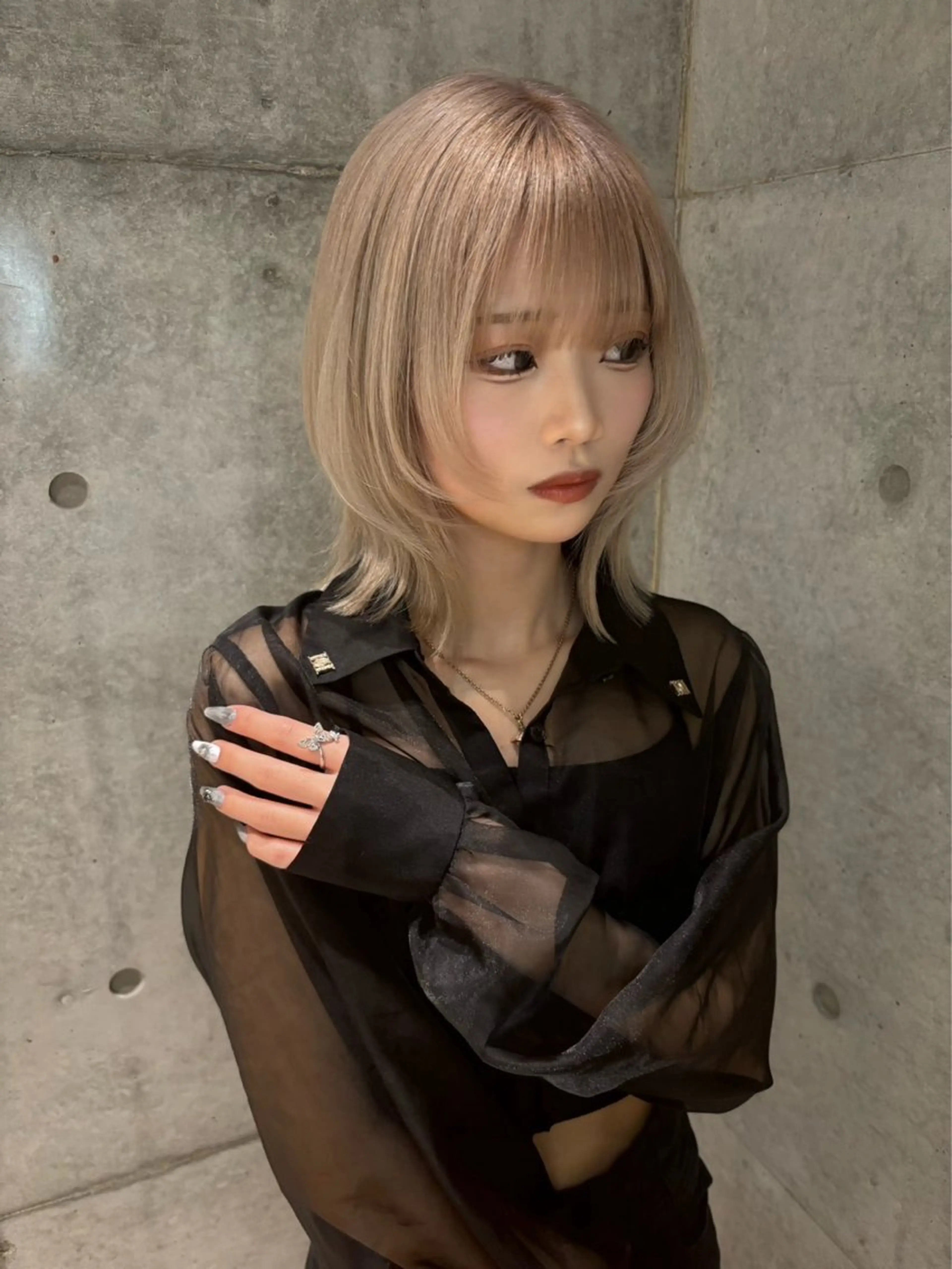 ミディアム まいか🤎髪質改善 ミルクティーボブ🎀のヘアスタイル