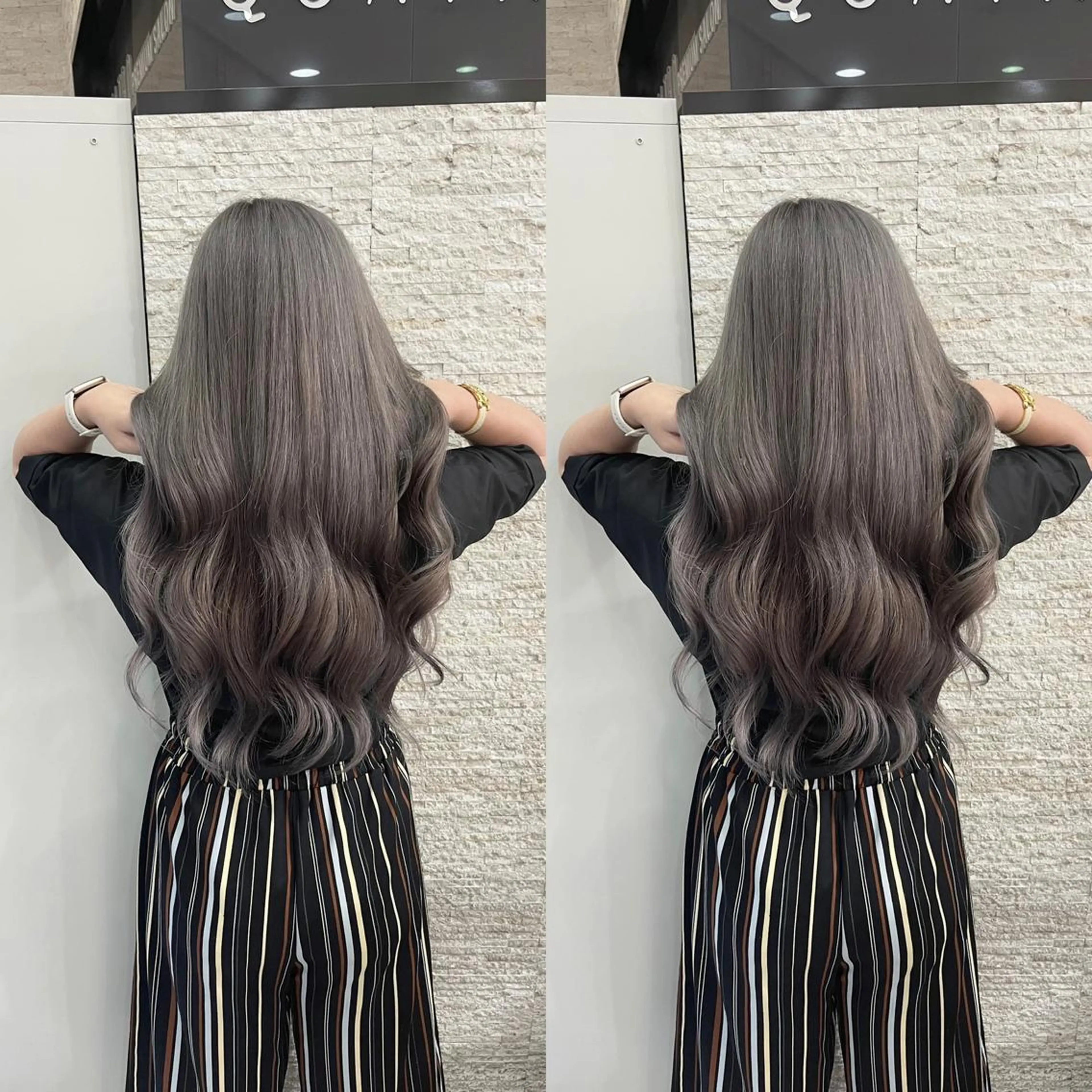 ロング ヘアカラー トリートメント Y Uのヘアスタイル