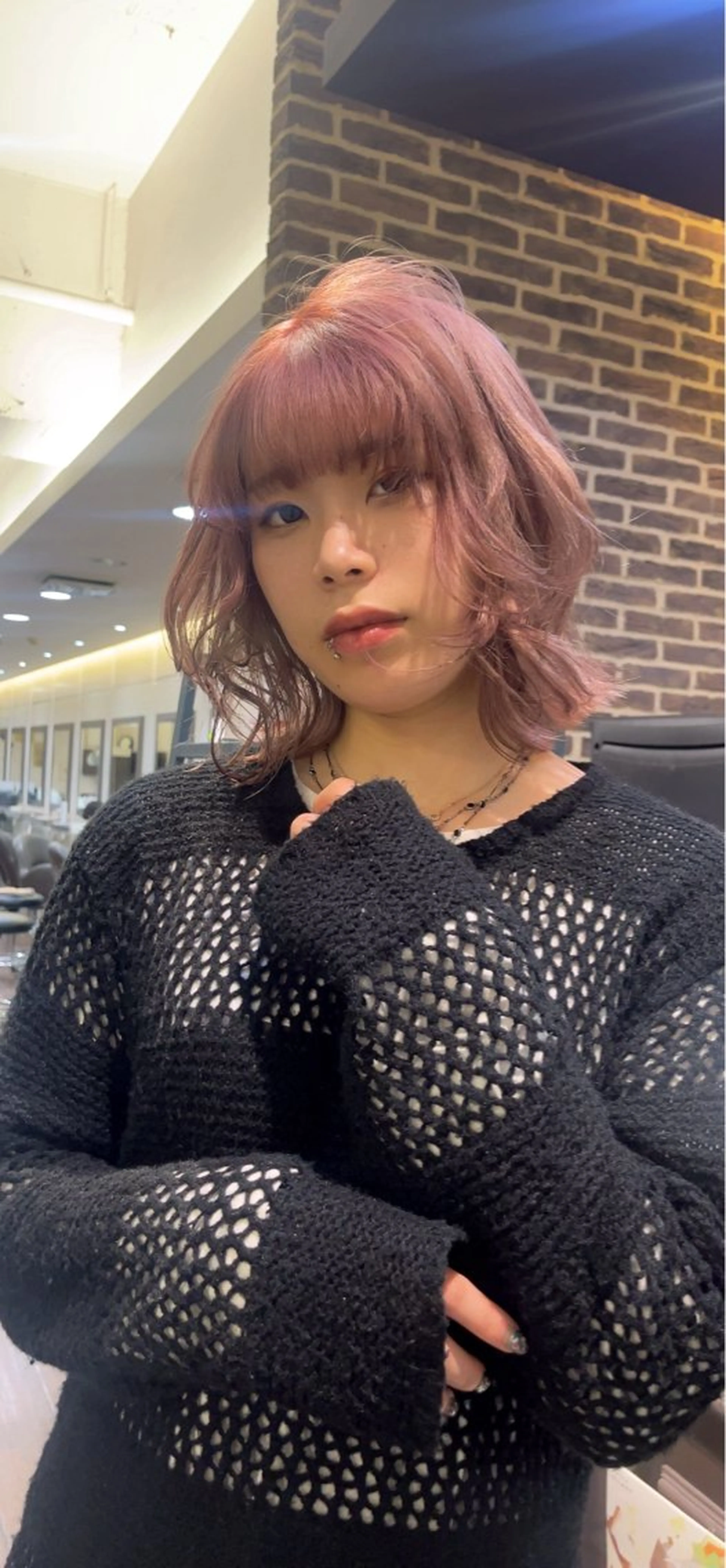 ミディアム カラー ミディアムパーマ ブリーチ ケアブリーチ ダブルカラー イヤリングカラー designcolo r/似合わせNOKAのヘアスタイル