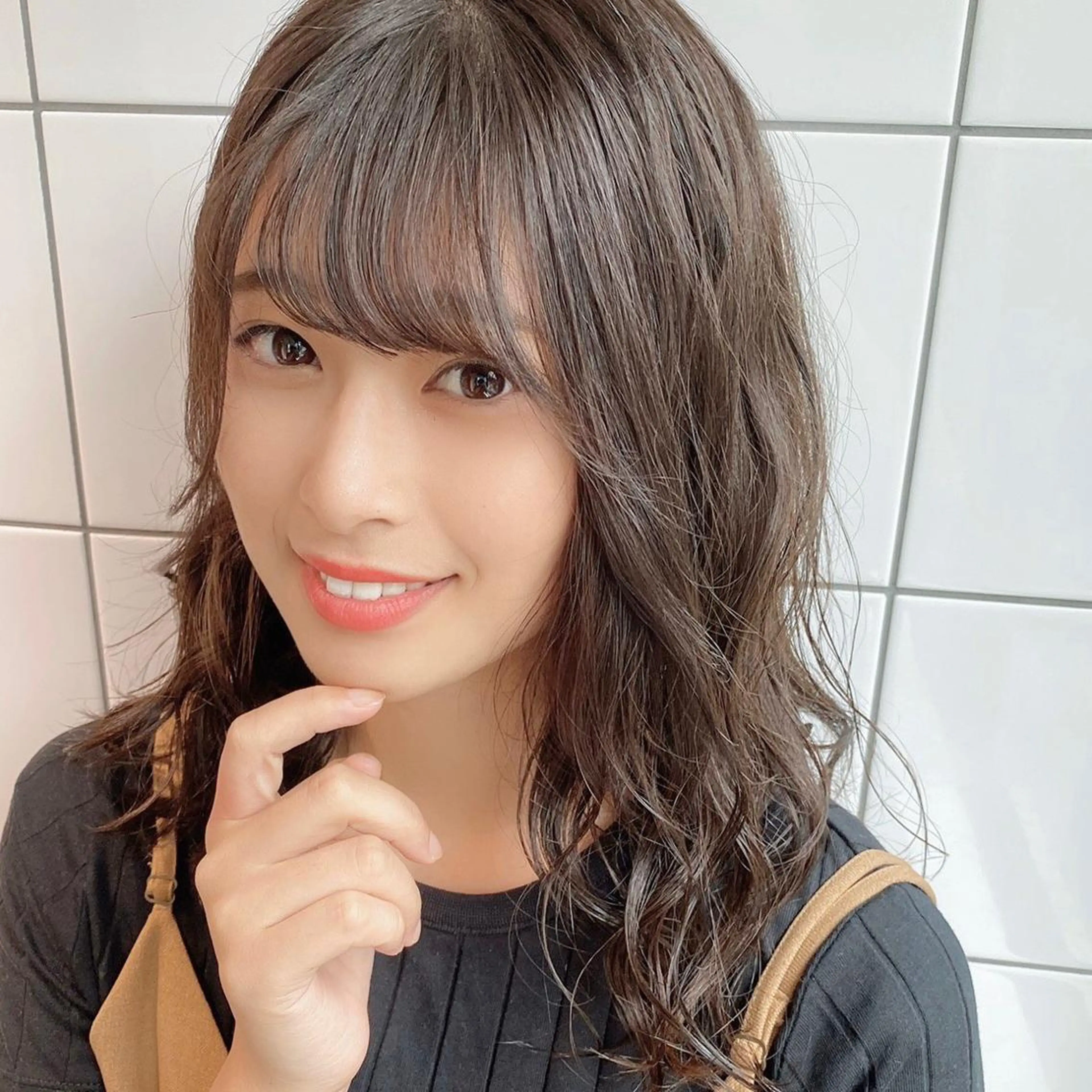 ミディアム カラー ヘアアレンジ 外苑前NO.1艶髪 透明感カラーのヘアスタイル