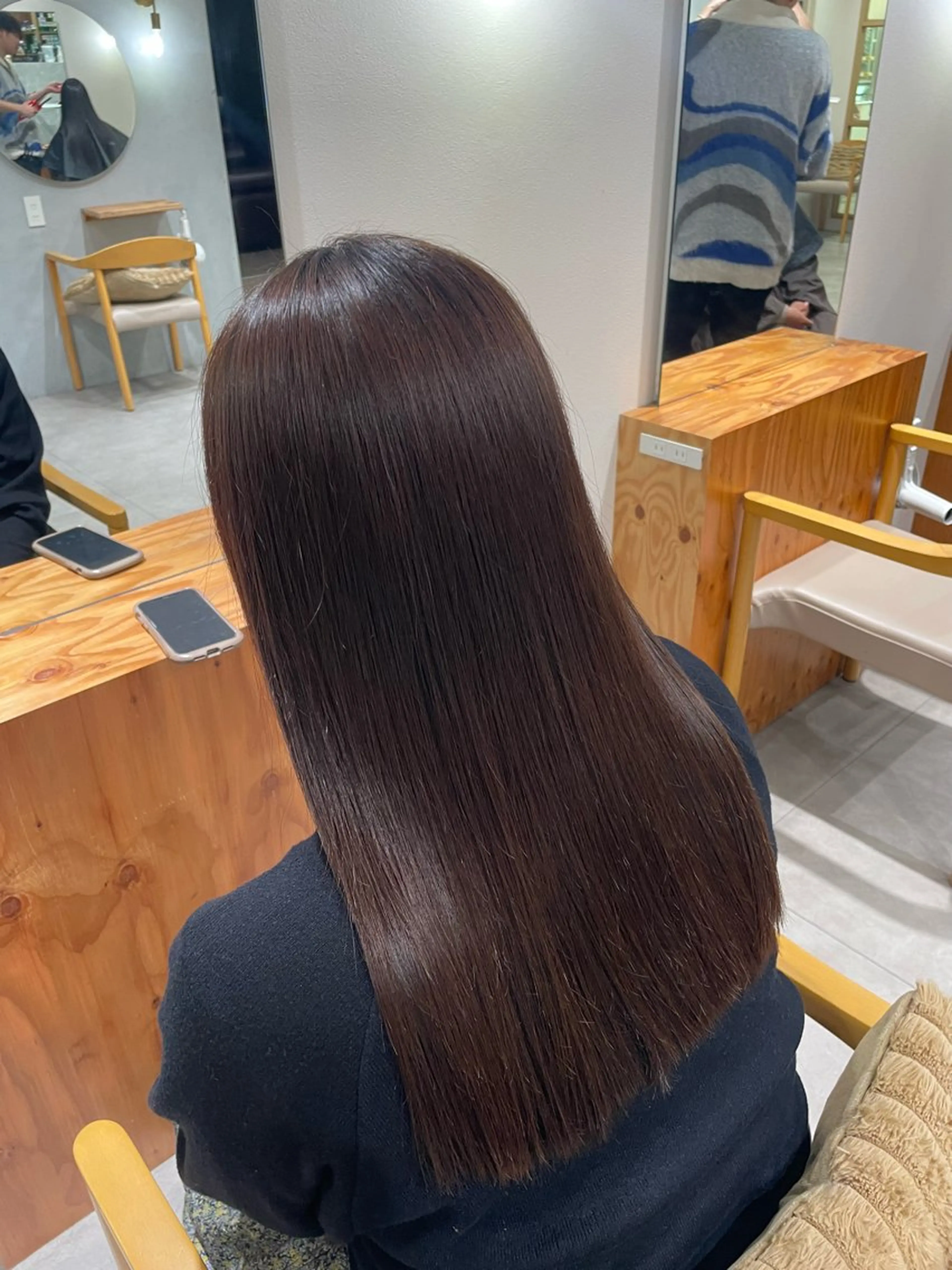 セミロング 縮毛矯正 トリートメント 美髪と似合わせのサロンenn(エン)所属・ENN藤本 大輝艶感カラーのヘアスタイル