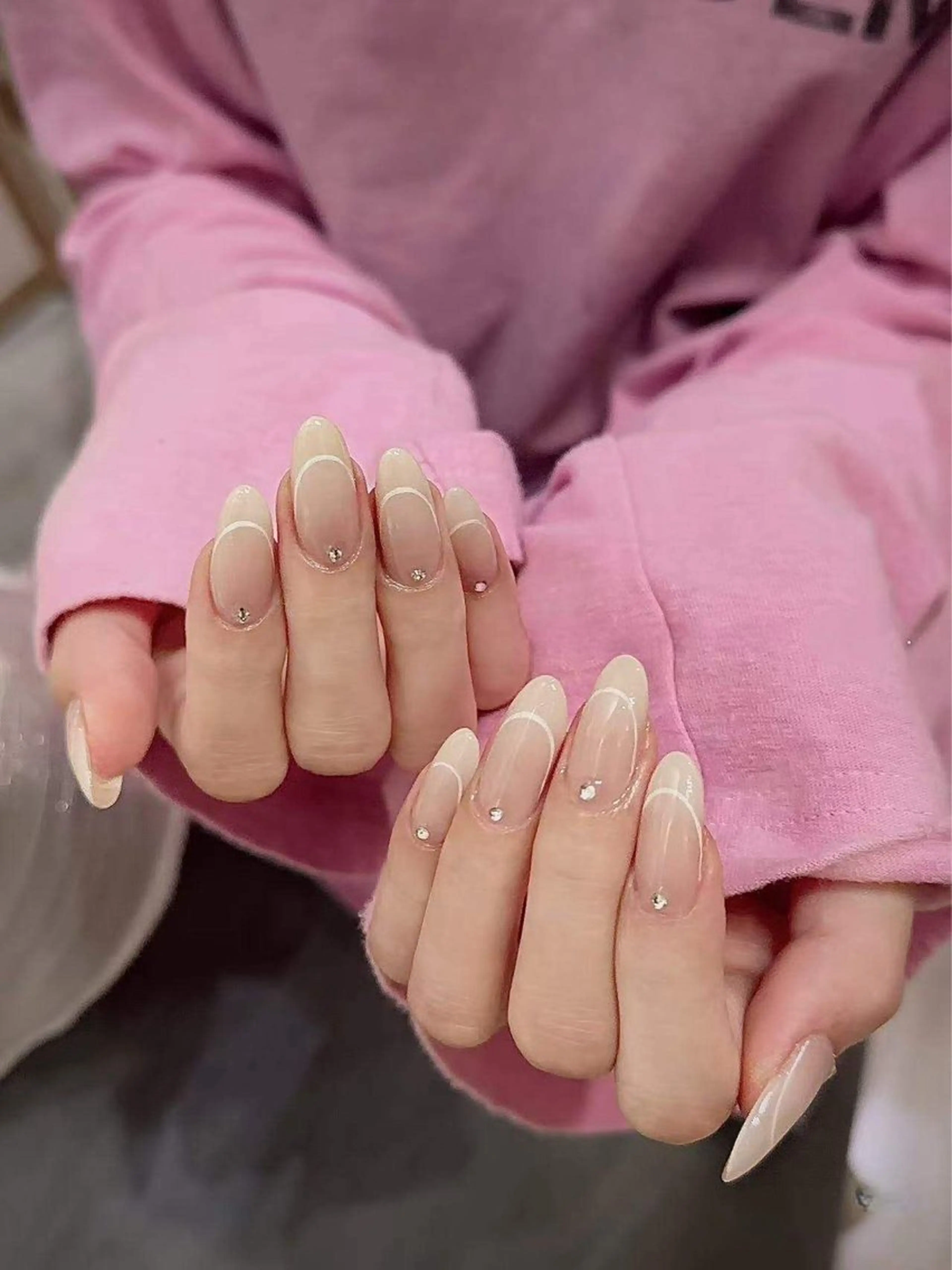 ネイル フラワーネイル フレンチネイル ジェルネイル ガラスフレンチ ハート ハンドネイル ハンドケア BabyYouMi nailのネイルデザイン