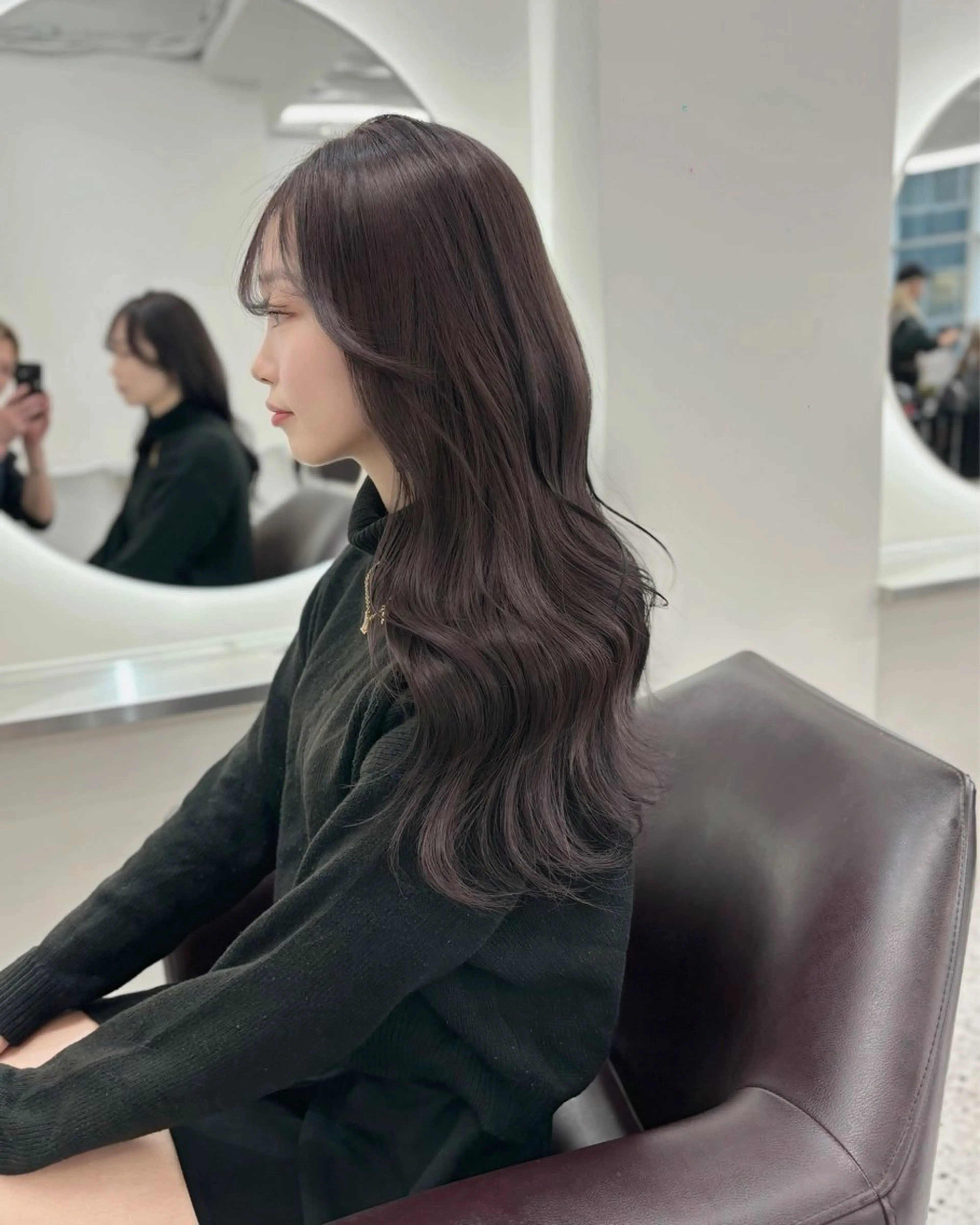 セミロング カラー パーマ ヘアアレンジ グレージュ ラベンダーカラー ラベンダーグレージュ ラベンダーグレー ヘアカラー トリートメント ヘアセット 🌸グレージュ/ ベージュ🌸yutaのヘアスタイル