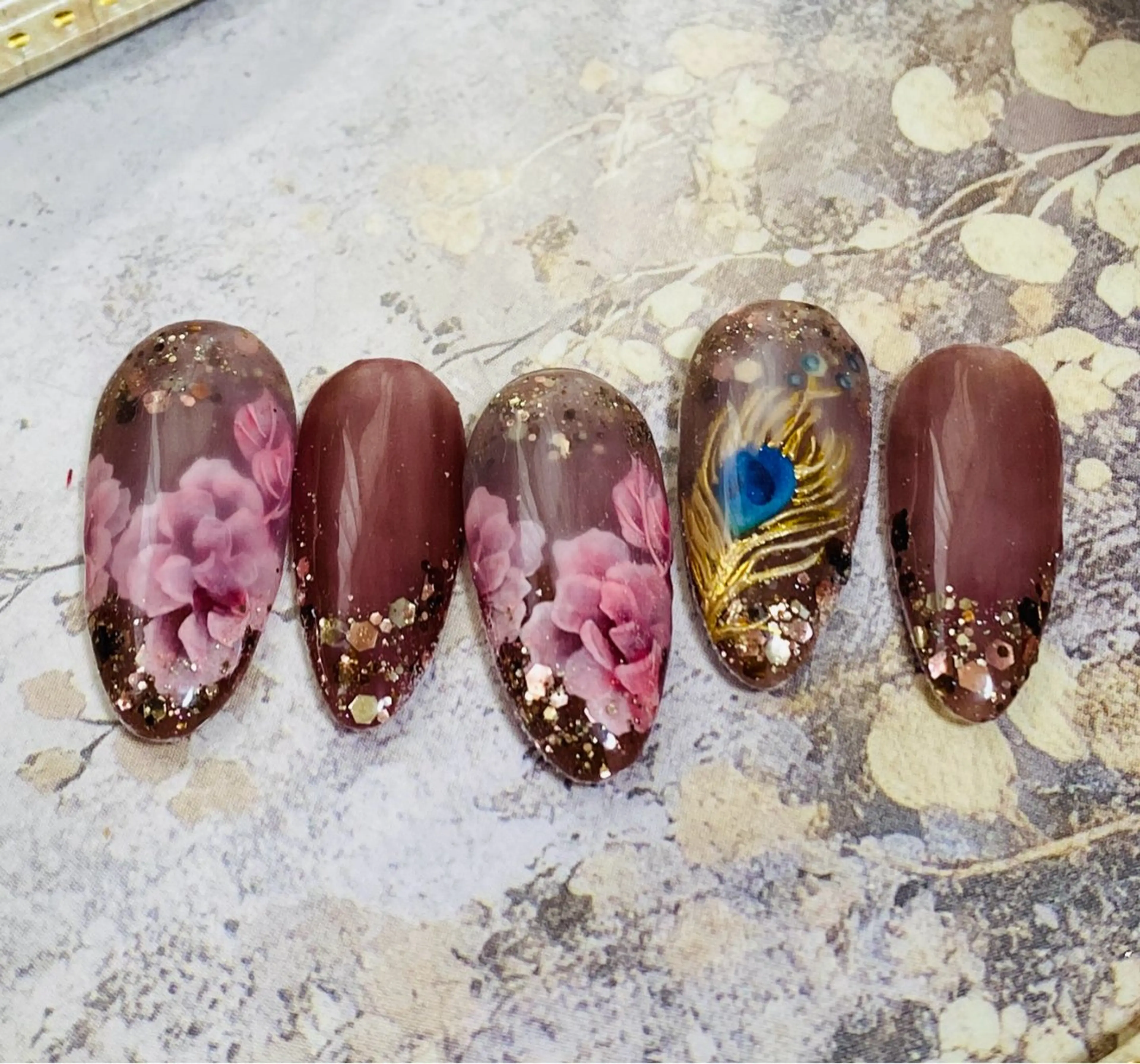 ネイル フラワーネイル ハンドネイル 自宅ネイルサロン ♦️nuance♦️のネイルデザイン