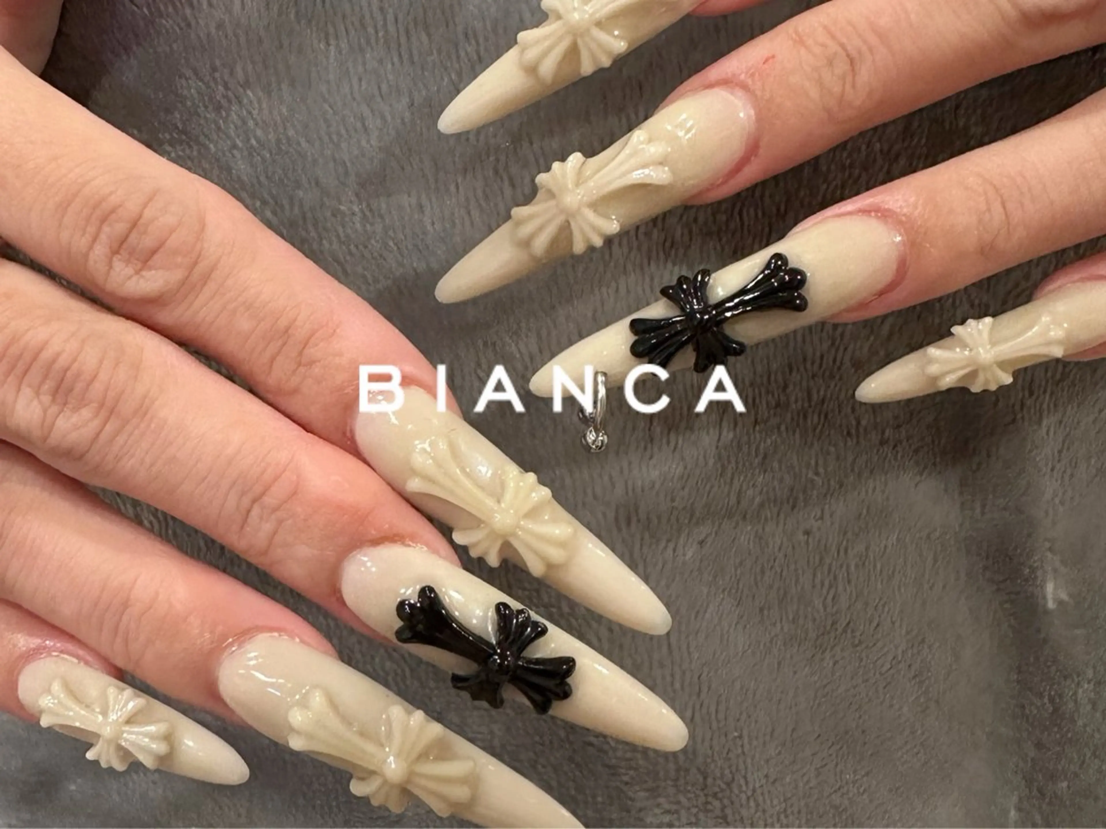 ネイル ロングネイル ハンドネイル 痛ネイル🩶推し活 🤍店長sagawaのネイルデザイン