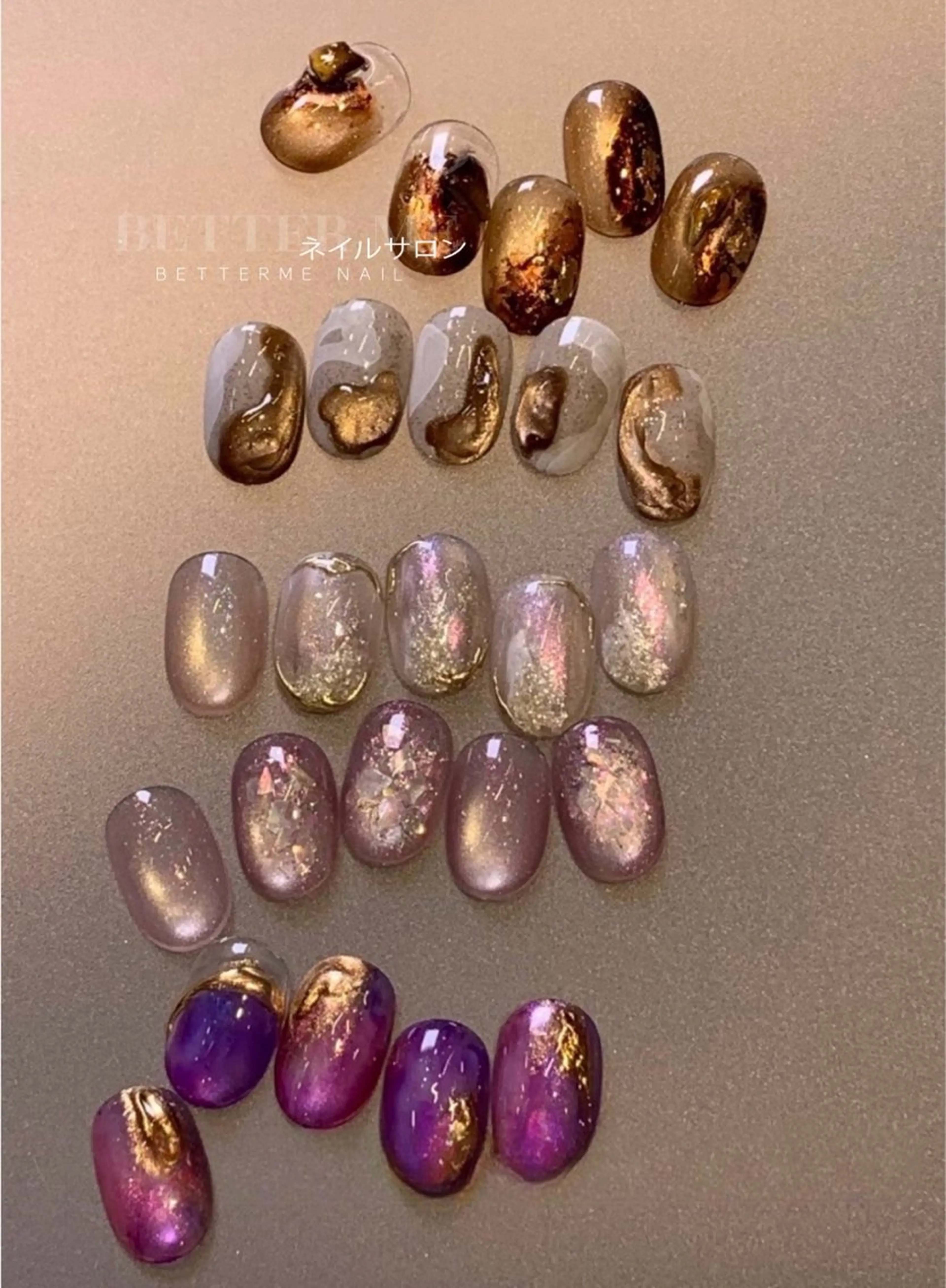 ネイル マグネットネイル ニュアンスネイル ハンドネイル BETTER ME ネイルサロン池田公園のネイルデザイン