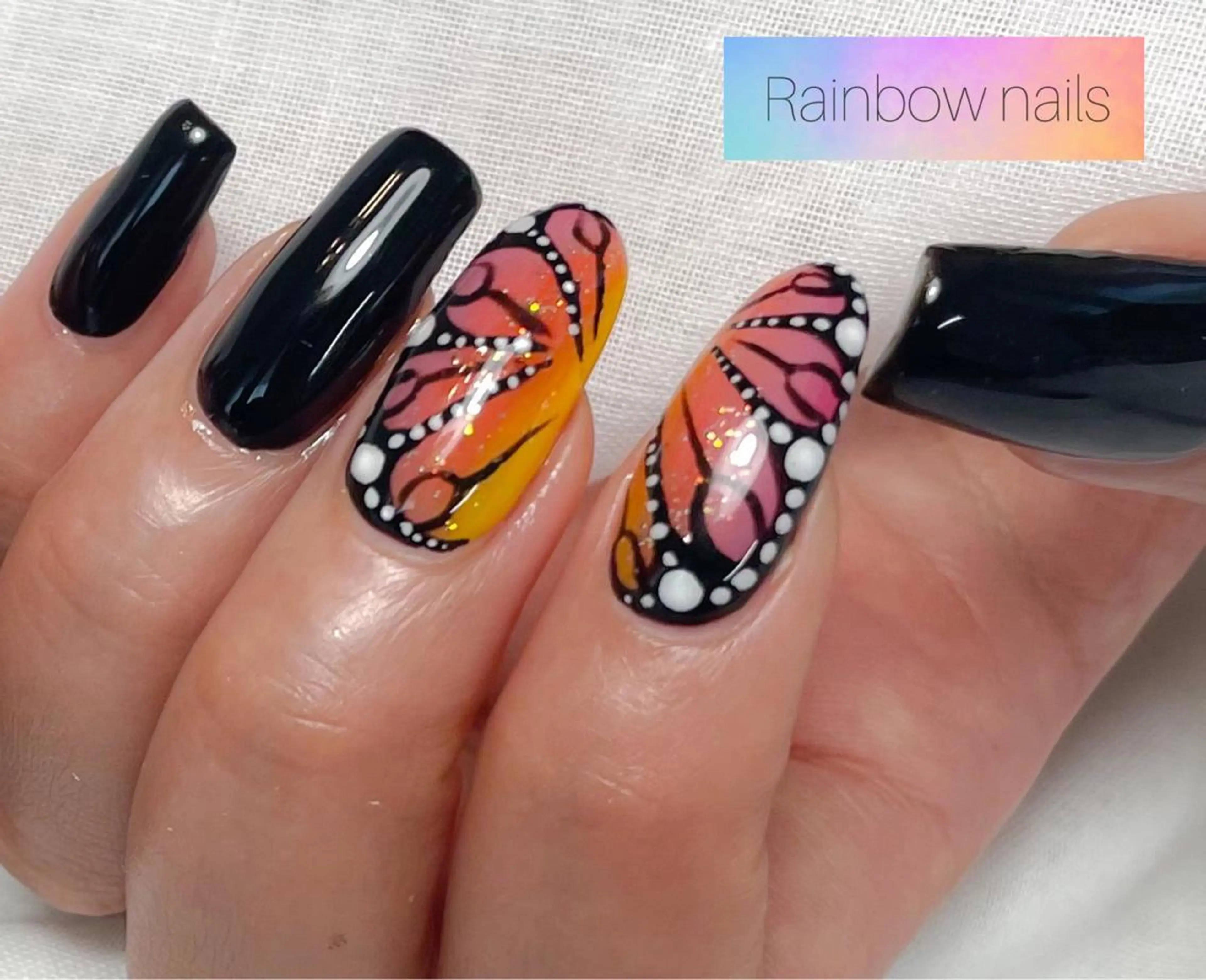 ネイル ハンドネイル Rainbow nailsくろちゃんのネイルデザイン