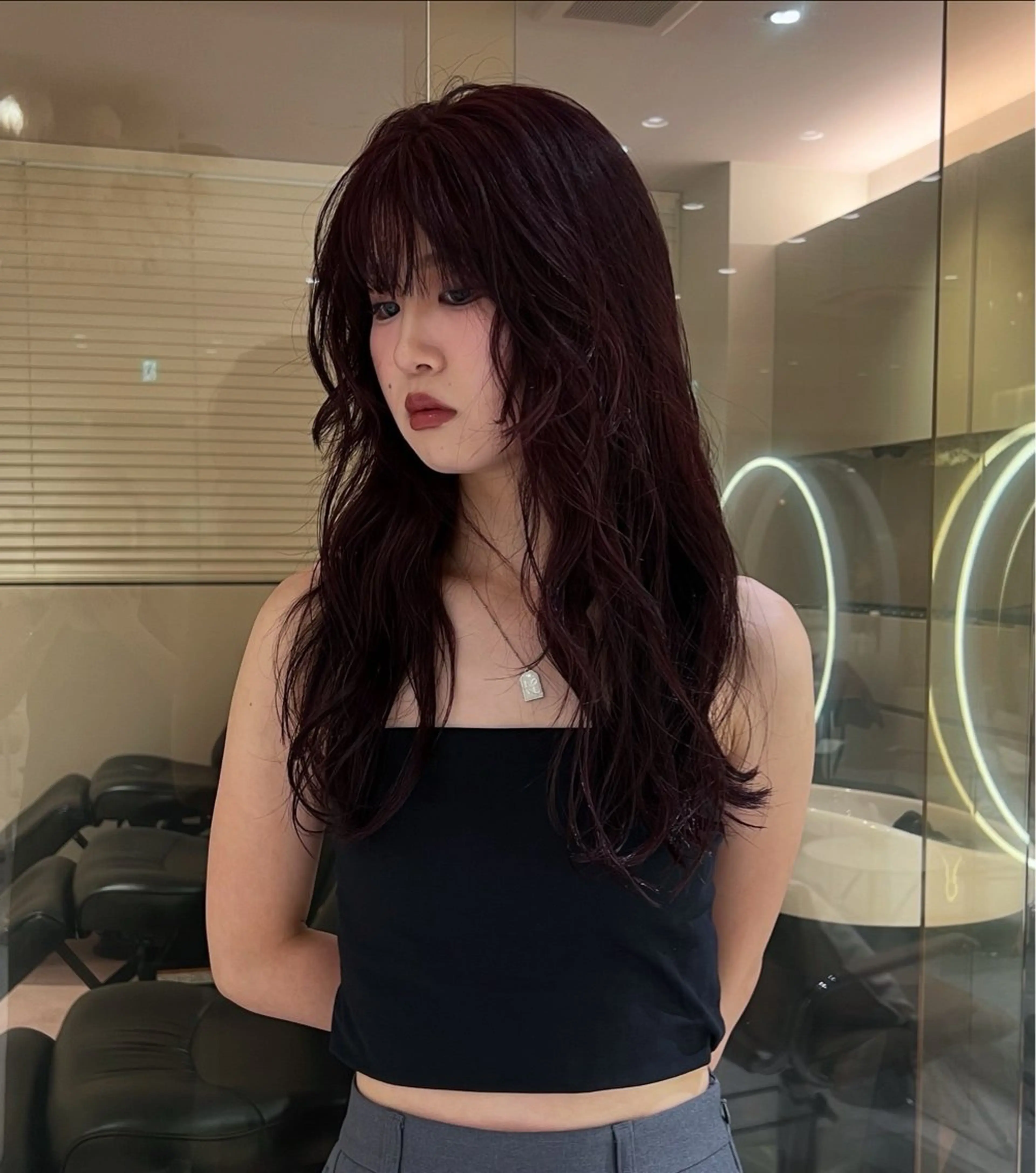 ロング カラー レッドカラー maison mile所属・akariナチュラル モード/恵比寿のヘアスタイル