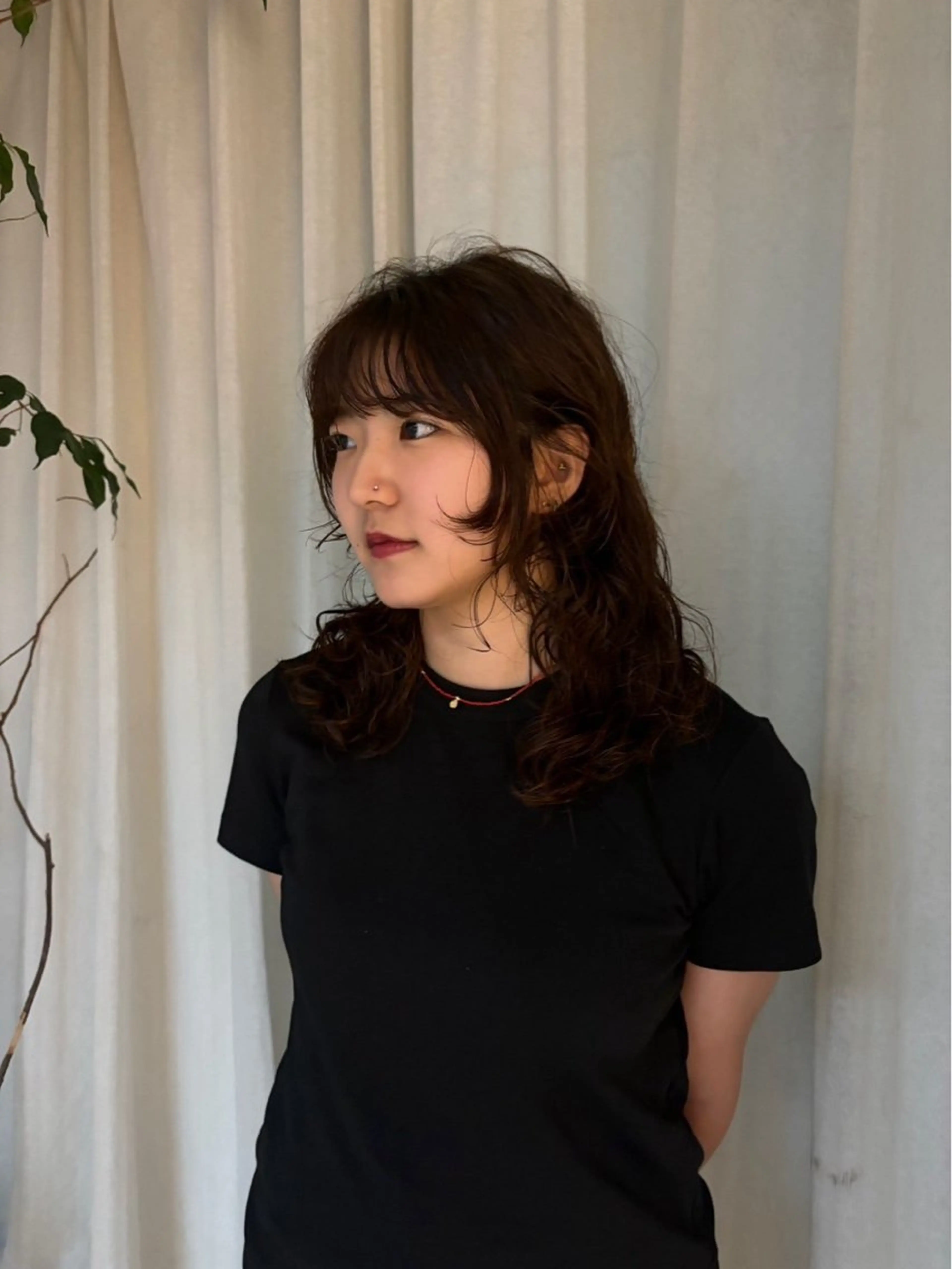 セミロング パーマ カットモデル FILMSりくのヘアスタイル