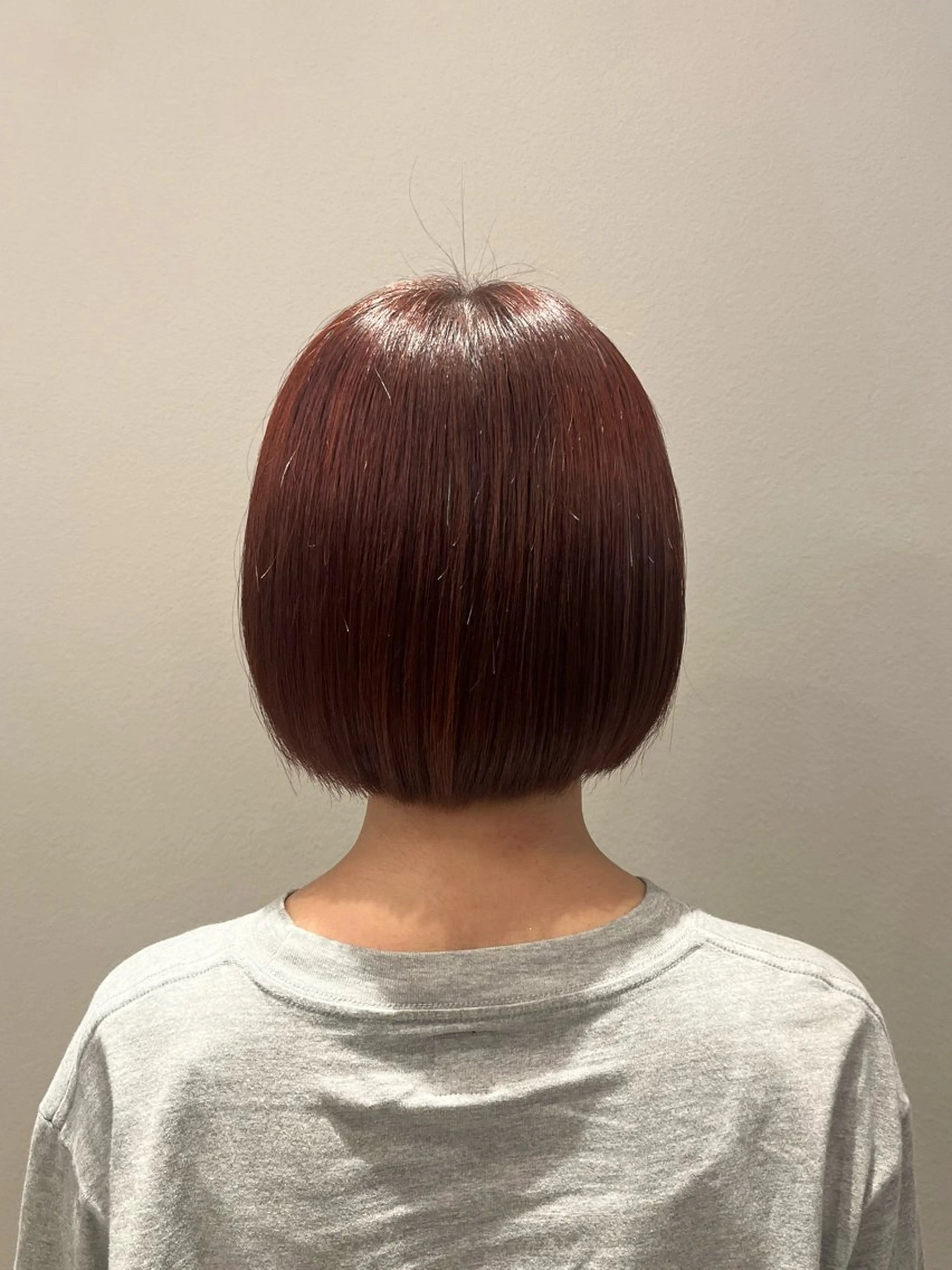 ミディアム カラー カット ヘアカラー ヘアセット/ピンク /レッド/あつはのヘアスタイル