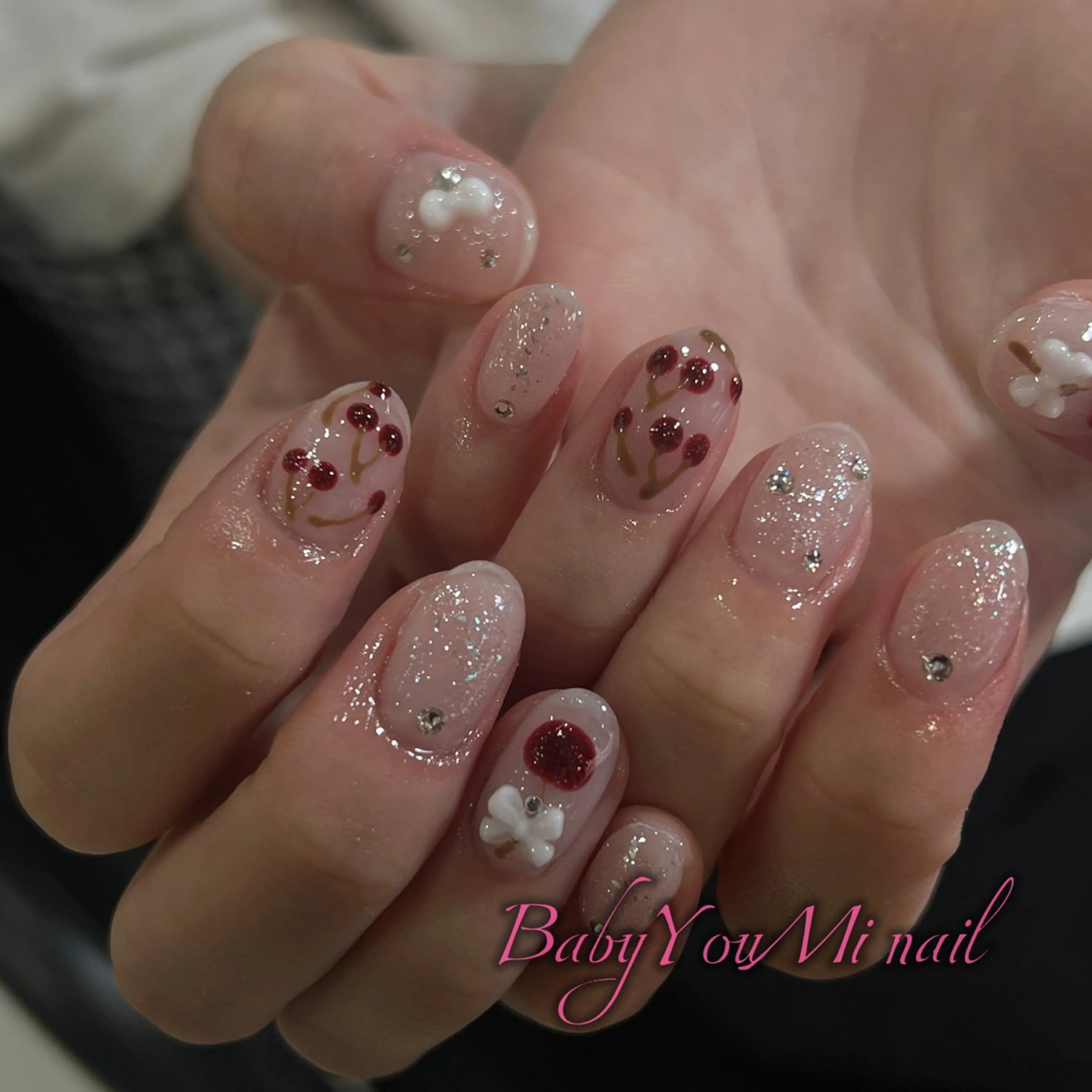 ネイル オーロラネイル フラワーネイル フットネイル フレンチネイル ジェルネイル ハンドネイル BabyYouMi ねねのネイルデザイン