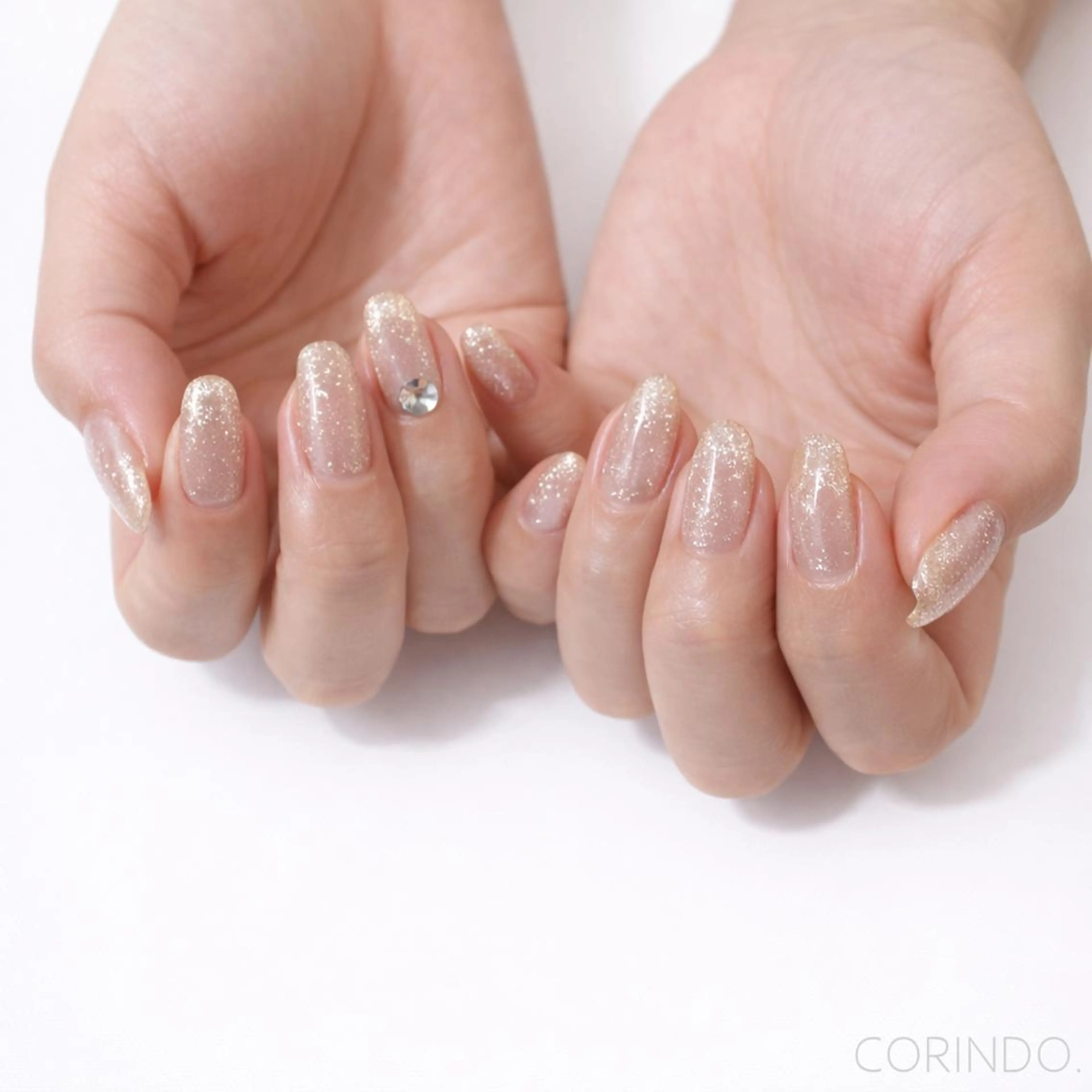 ジェルネイル【オフなし】🩵スリーカラーorラメグラorラメorフラッシュ🩵💅HAND💅の写真