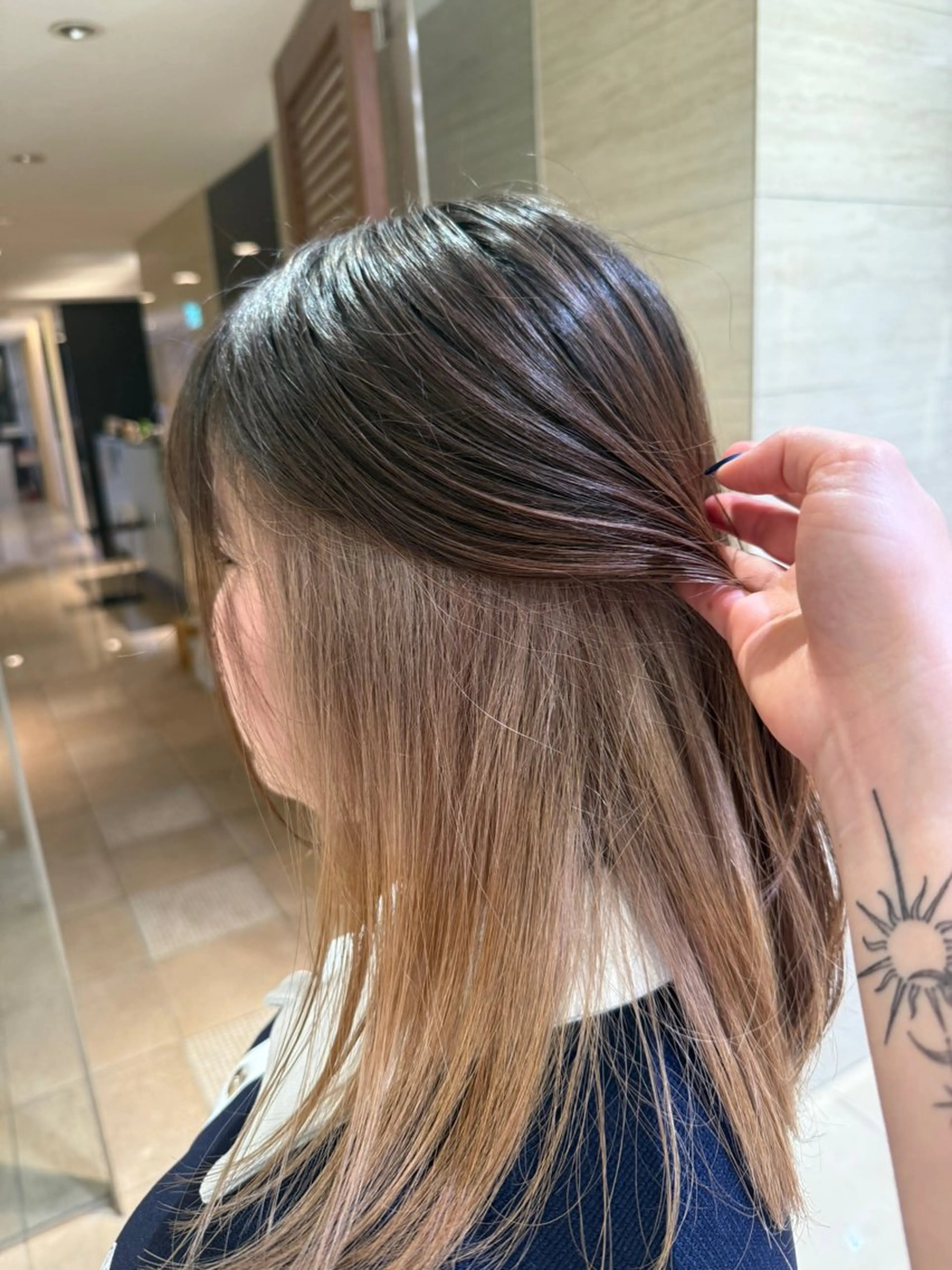 ミディアム カラー ヘアカラー トリートメント SANA/ツヤカラー /カット大船のヘアスタイル