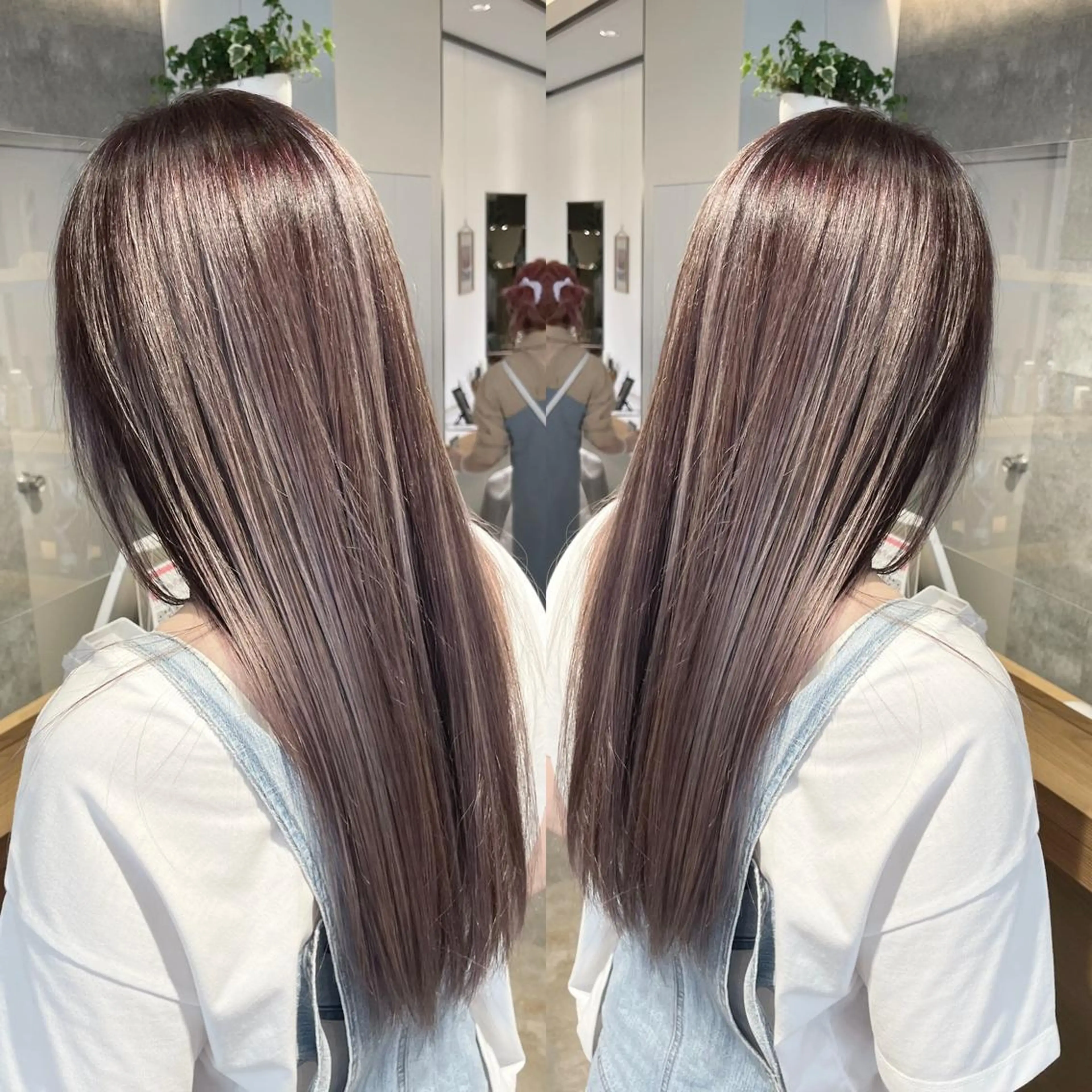 ロング レイヤーカット カット ヘアカラー ハイライトバレイヤー ジュ＆縮毛矯正✨櫻野のヘアスタイル