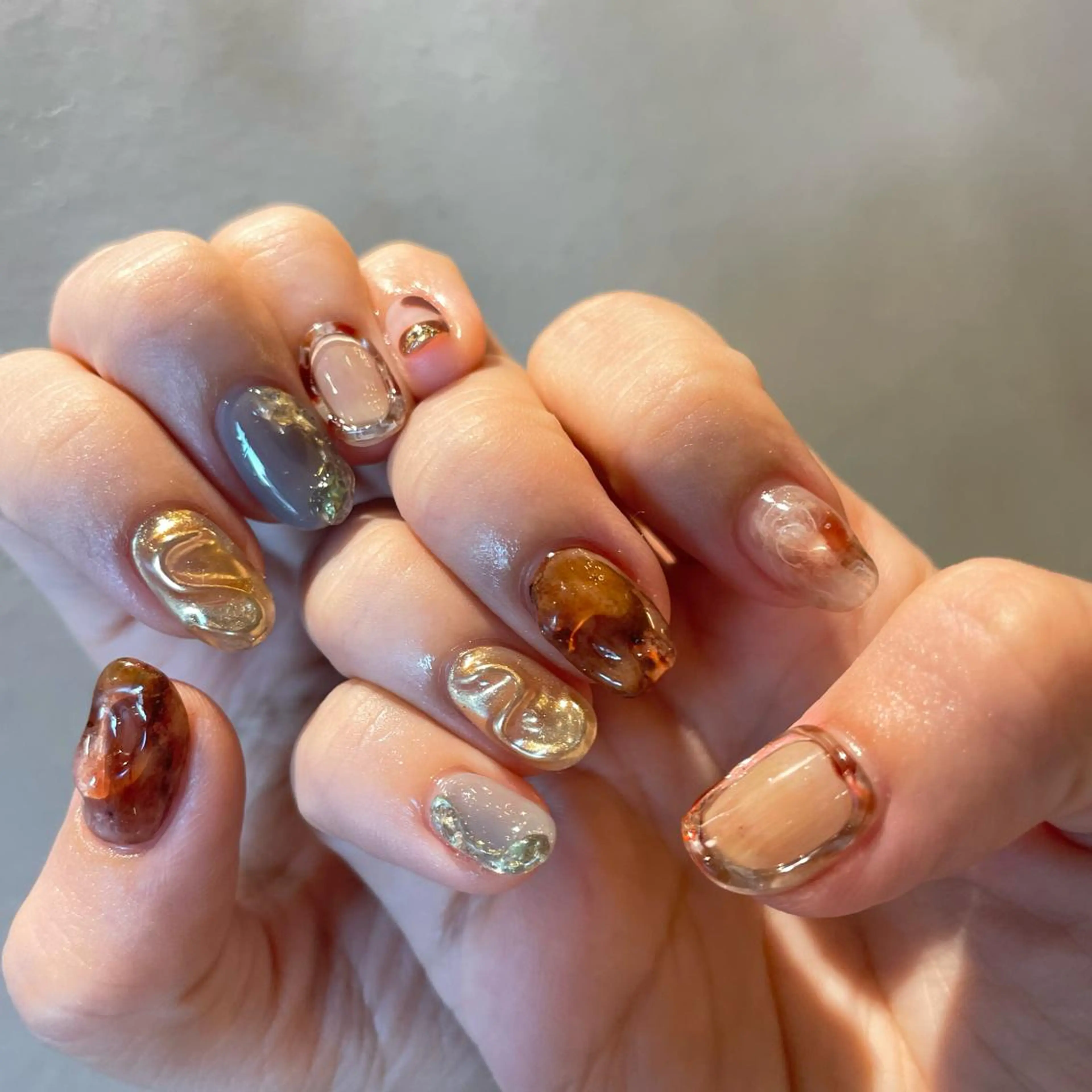 ネイル ブラウン ハンドネイル anna padoのネイルデザイン