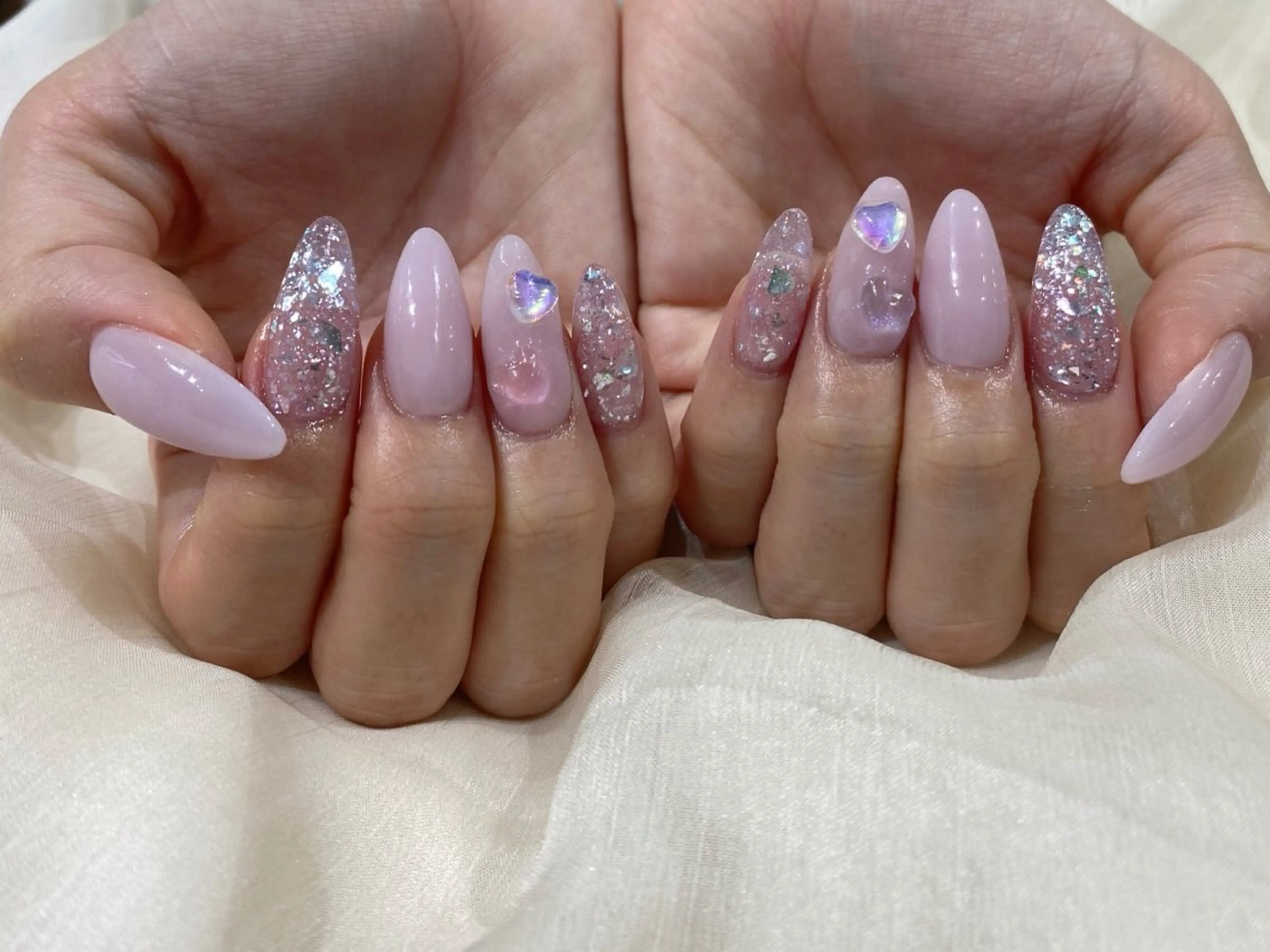 セミロング ハンドネイル Nail  R💫 naoのネイルデザイン