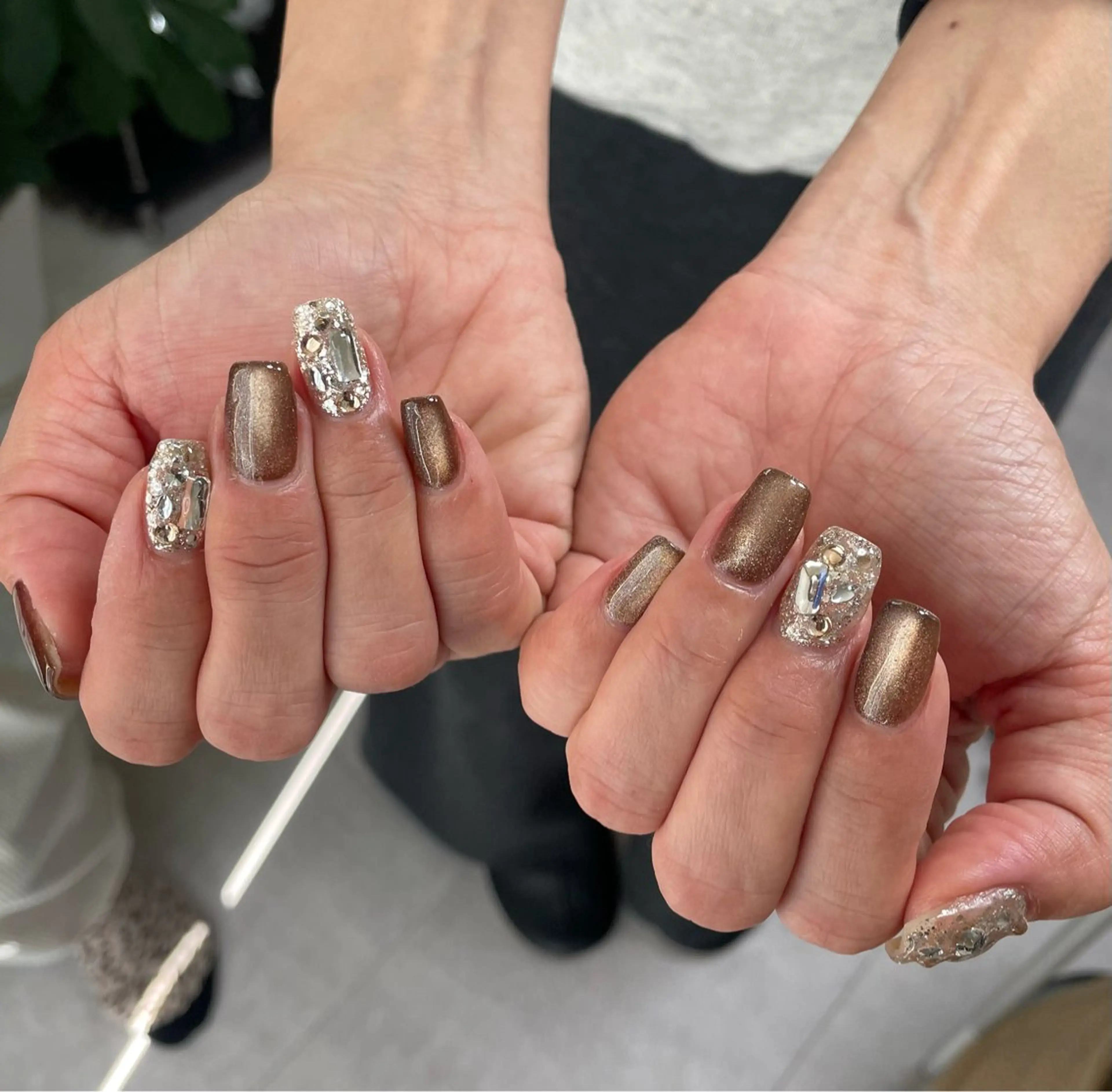 ネイル アートネイル キラキラネイル ハンドネイル RISA joie nailのネイルデザイン