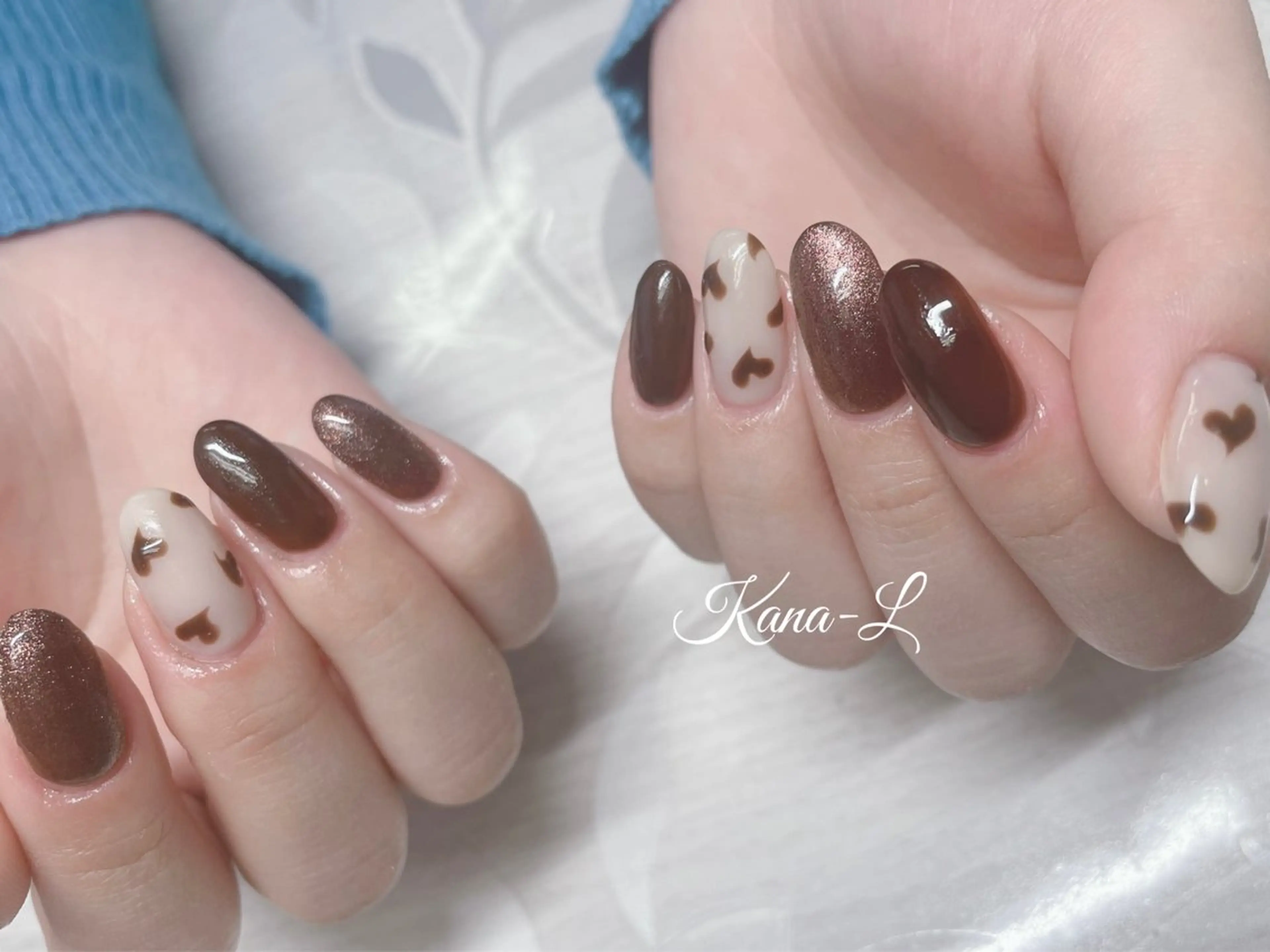 ネイル ジェルネイル ハート 韓国ネイル パラジェル バレンタイン 芦辺 香奈のネイルデザイン