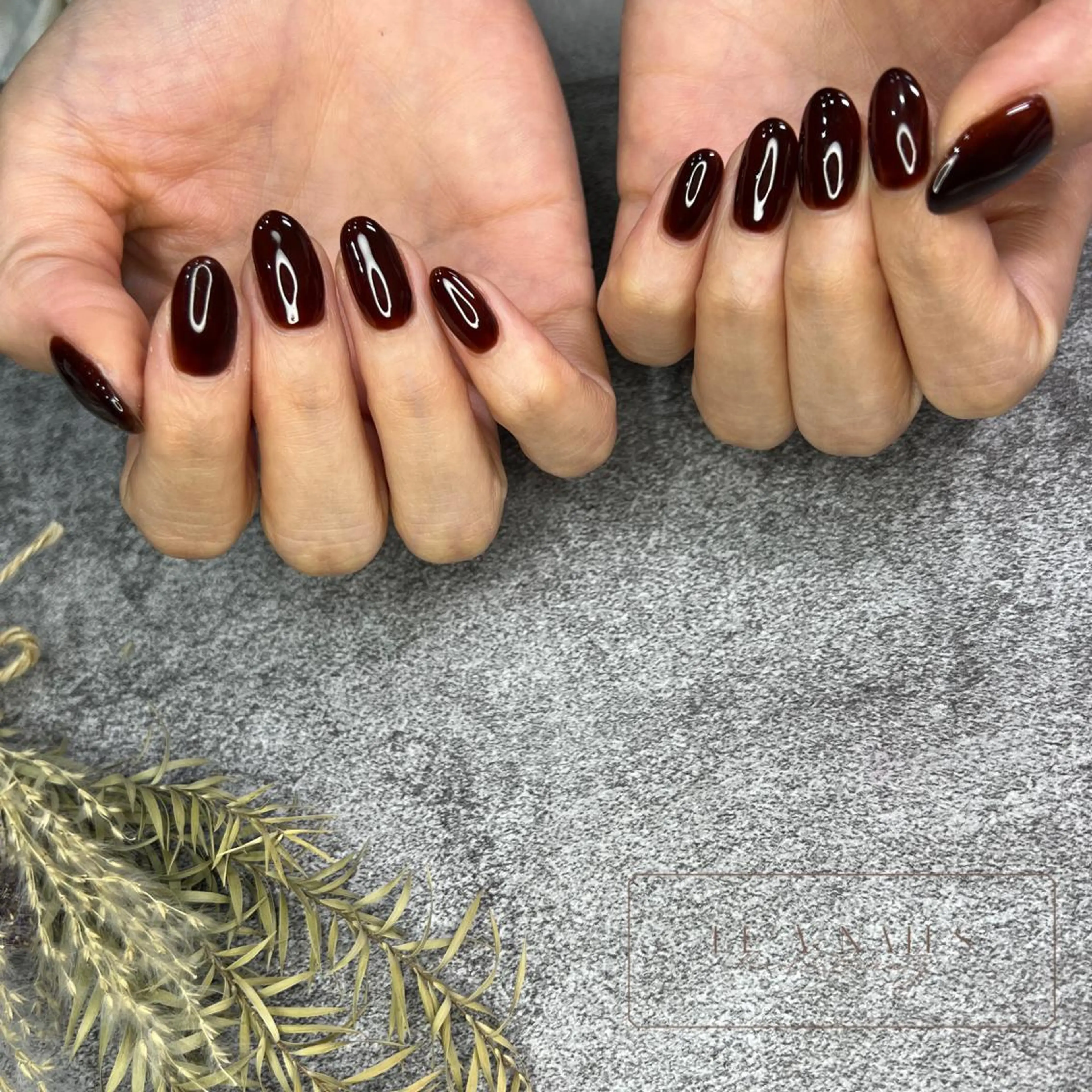 ネイル ブラウン ハンドネイル LE'A NAILSのネイルデザイン