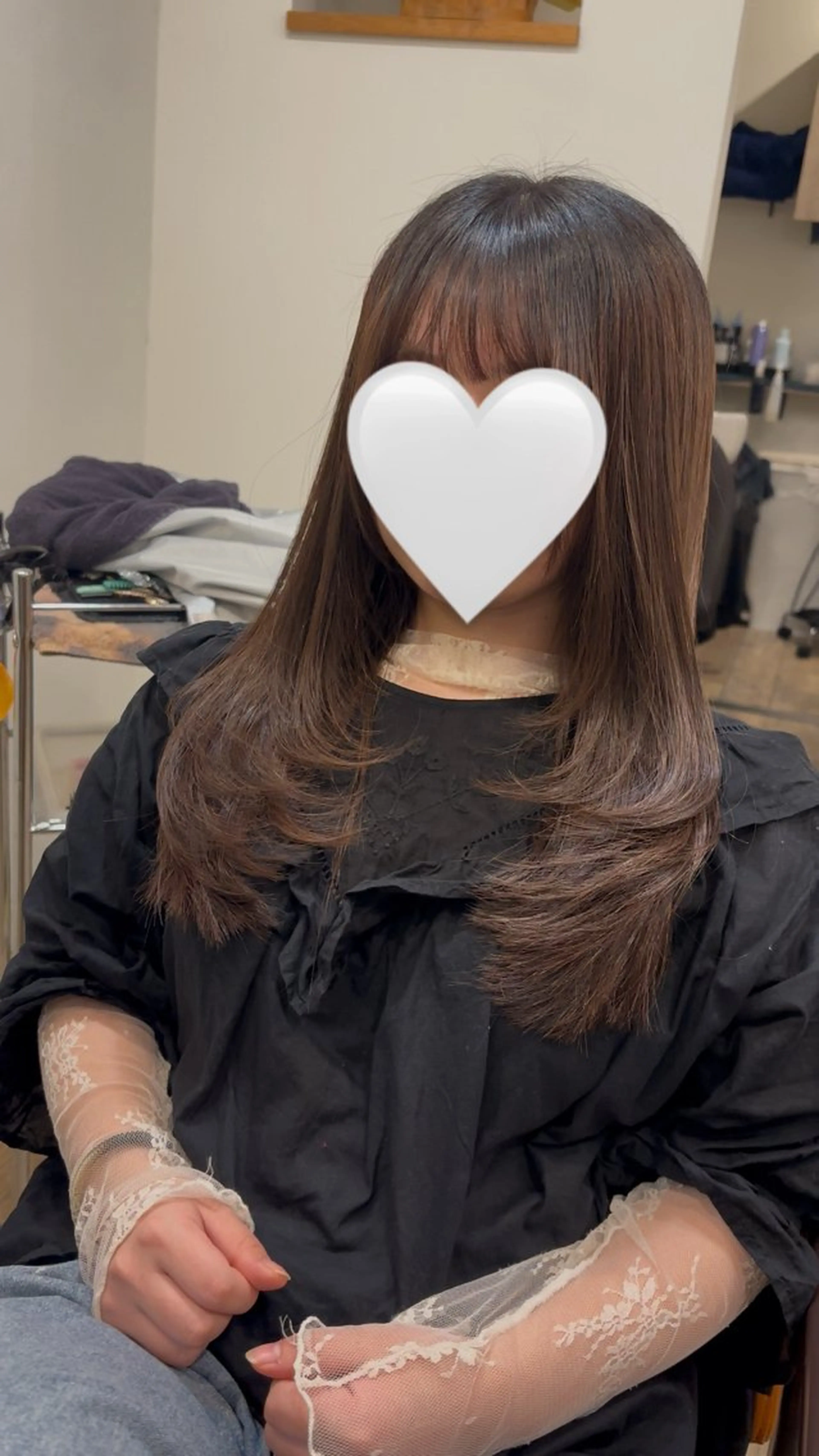 ロング カラー レイヤーカット カット 縮毛矯正 レイヤーカット/韓国 ヘア/LILICAのヘアスタイル