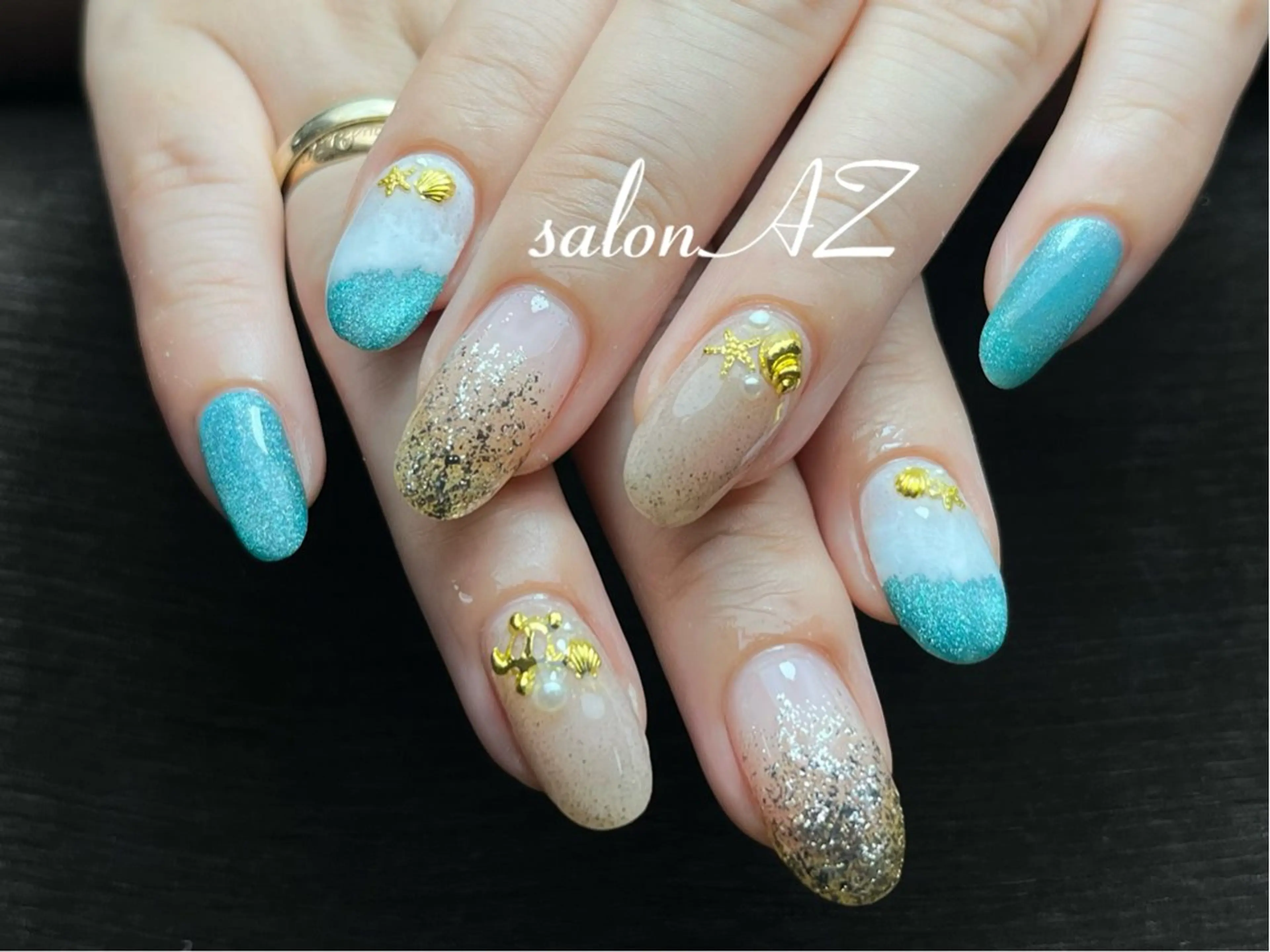 ネイル アートネイル 長さ出し フットネイル フレンチネイル ジェルネイル ハンドネイル salon AZのネイルデザイン