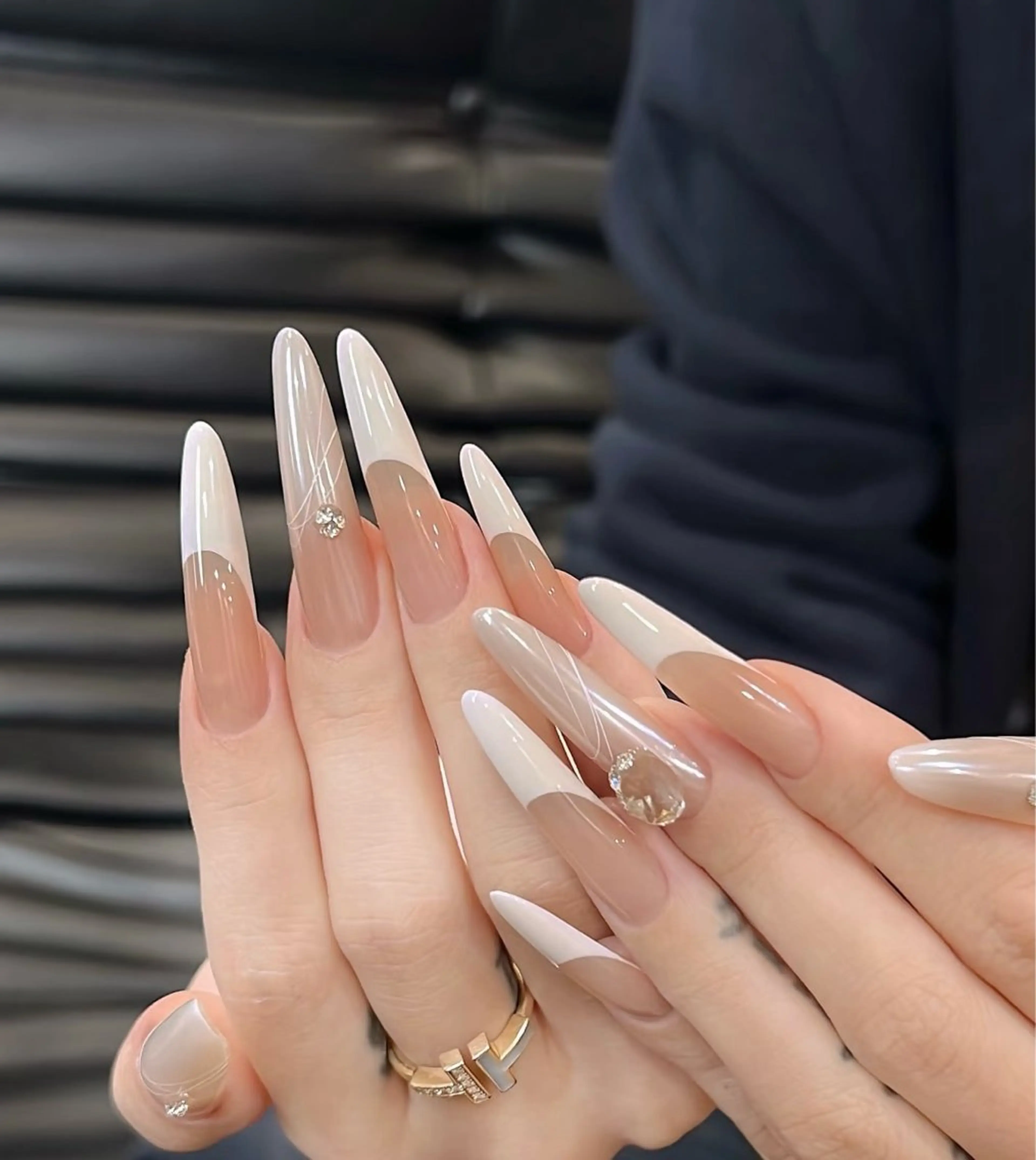 ネイル アートネイル オーロラネイル チークネイル フレンチネイル ガラスフレンチ ハンドネイル 🎀🎀YooLi Nail Salonのネイルデザイン