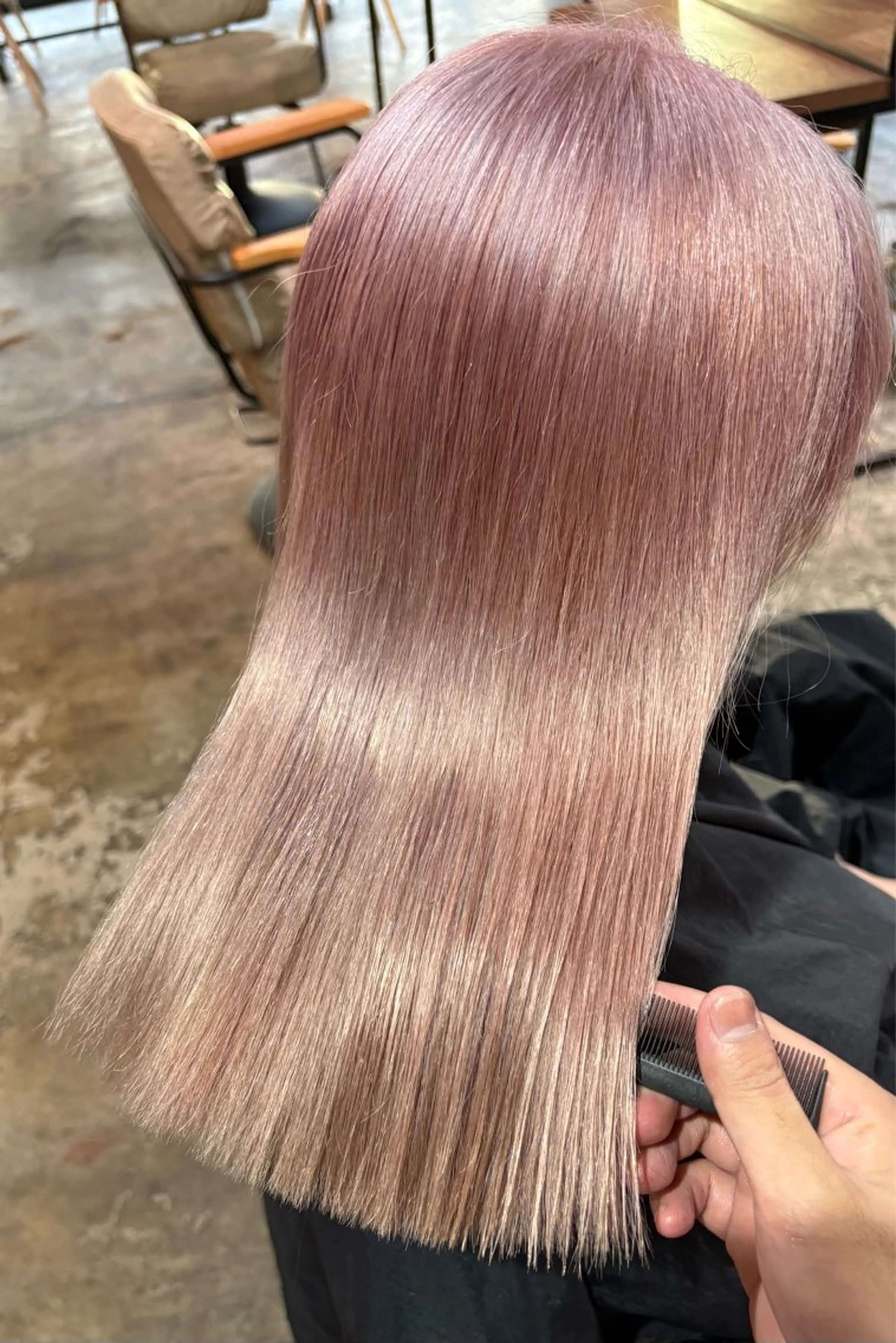 セミロング 最新ケアカラー 髪質改善YUTOのヘアスタイル